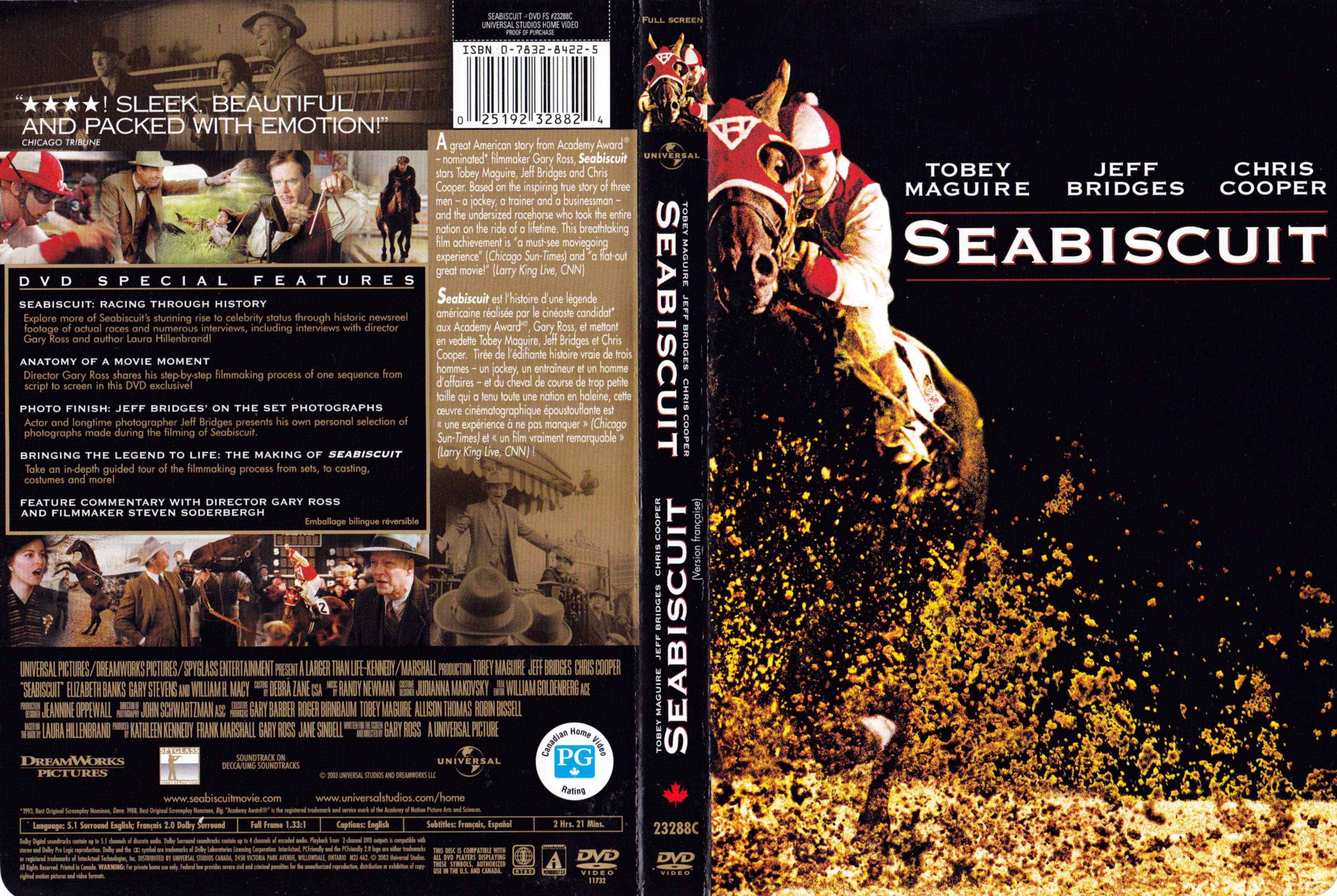 Jaquette DVD Seabiscuit (Canadienne)