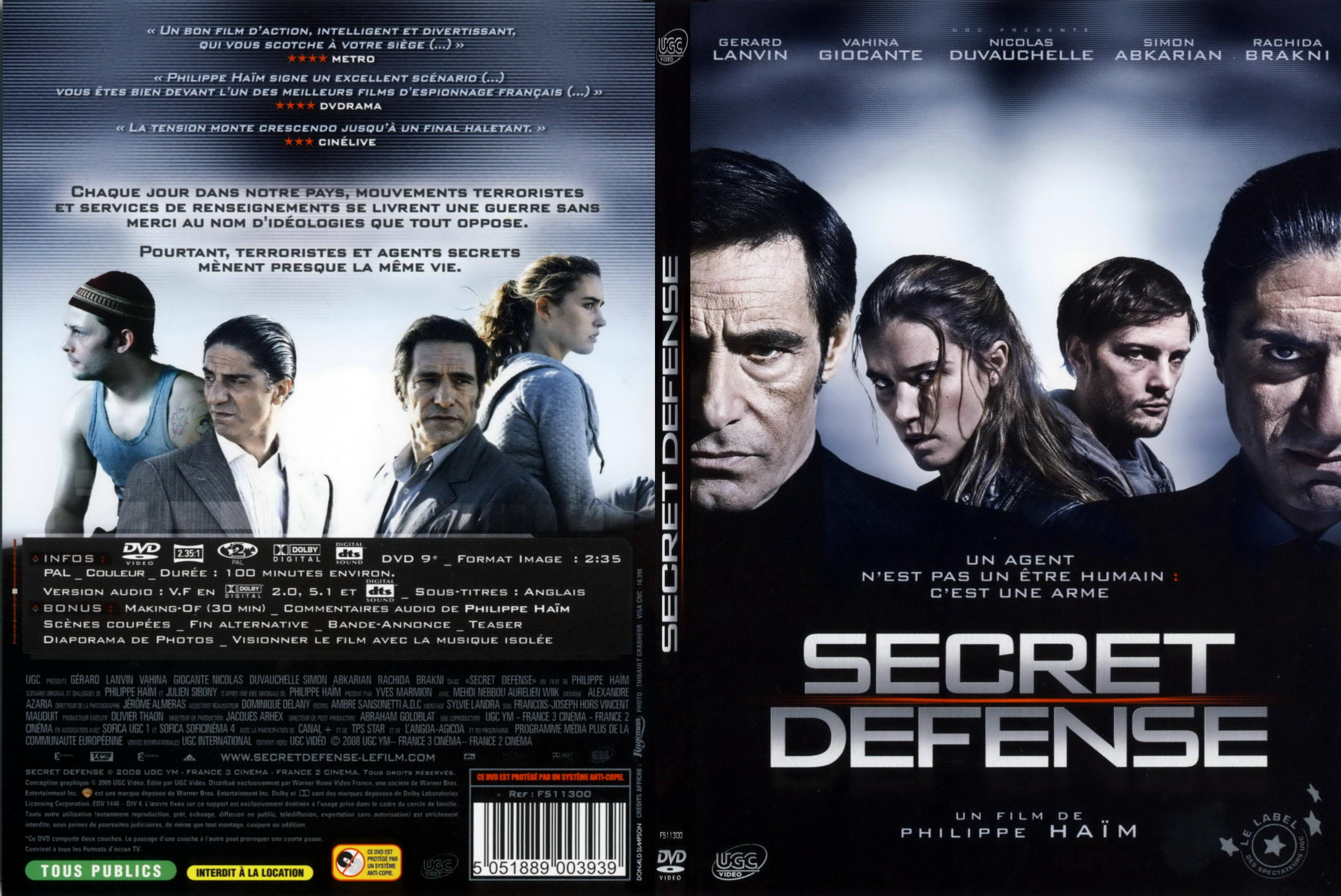 Jaquette DVD Secret dfense - SLIM