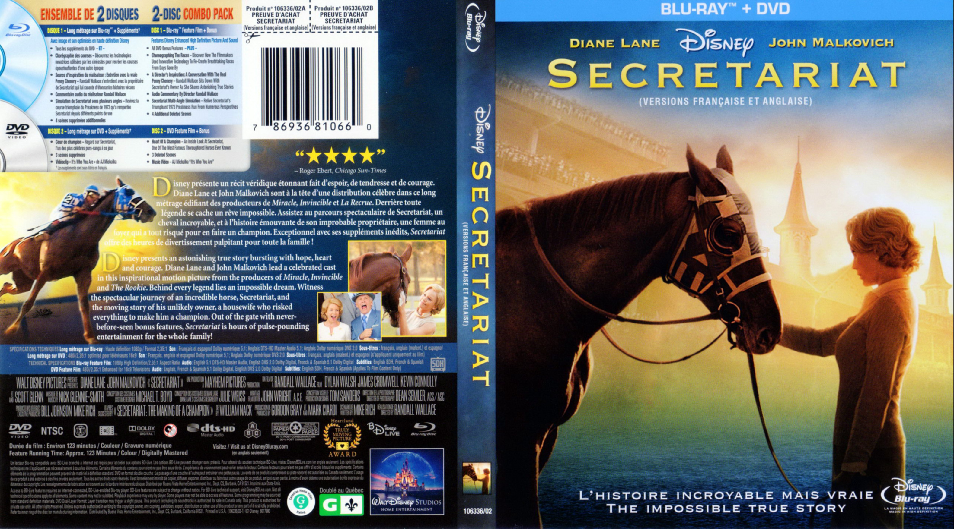 Jaquette DVD Secretariat (BLU-RAY)