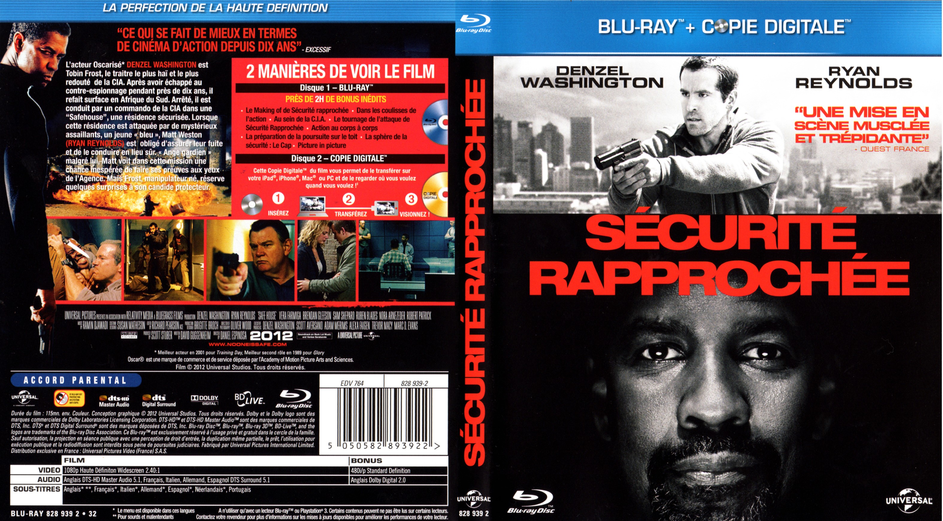 Jaquette DVD Scurit rapproche (BLU-RAY)