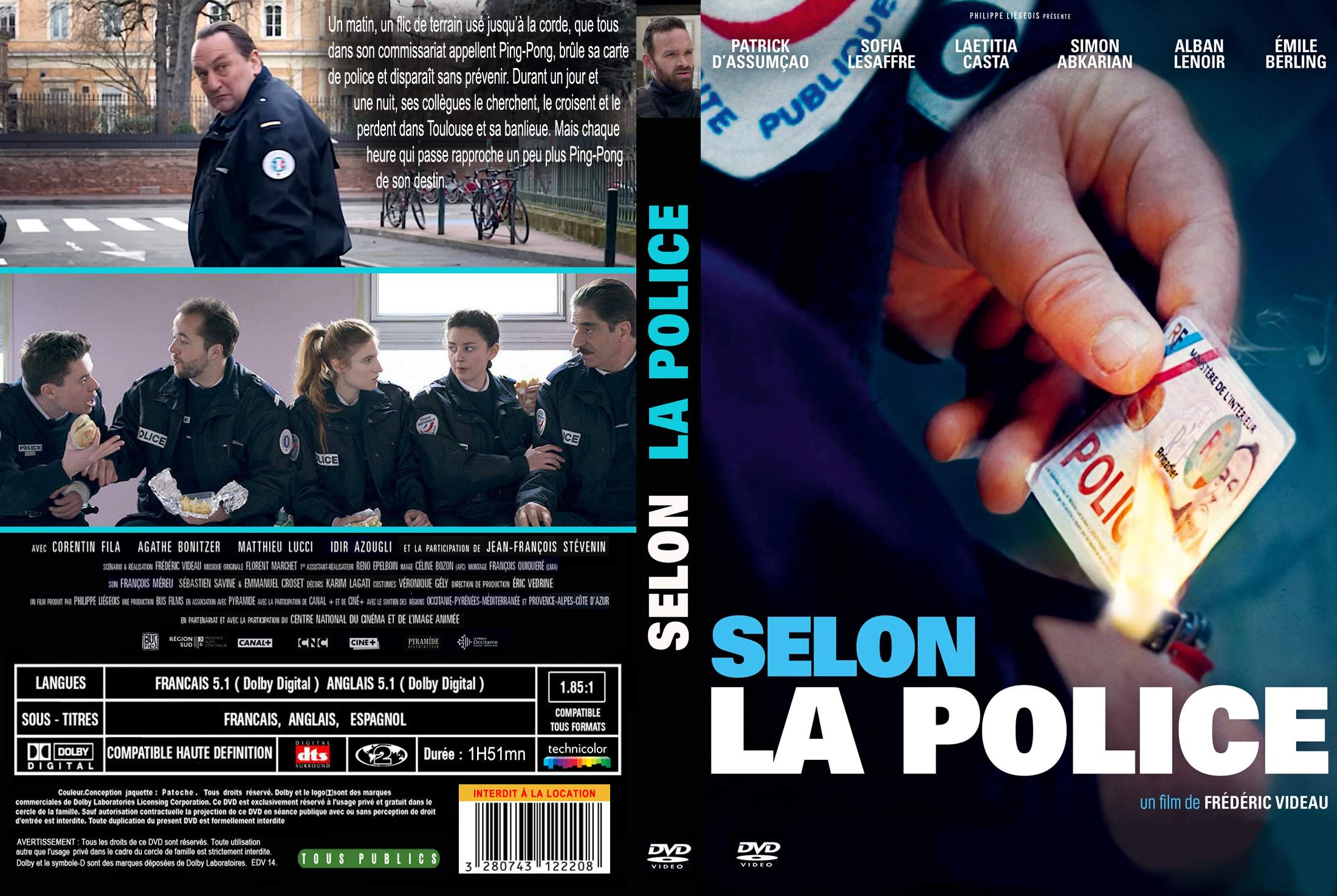 Jaquette DVD Selon la police custom