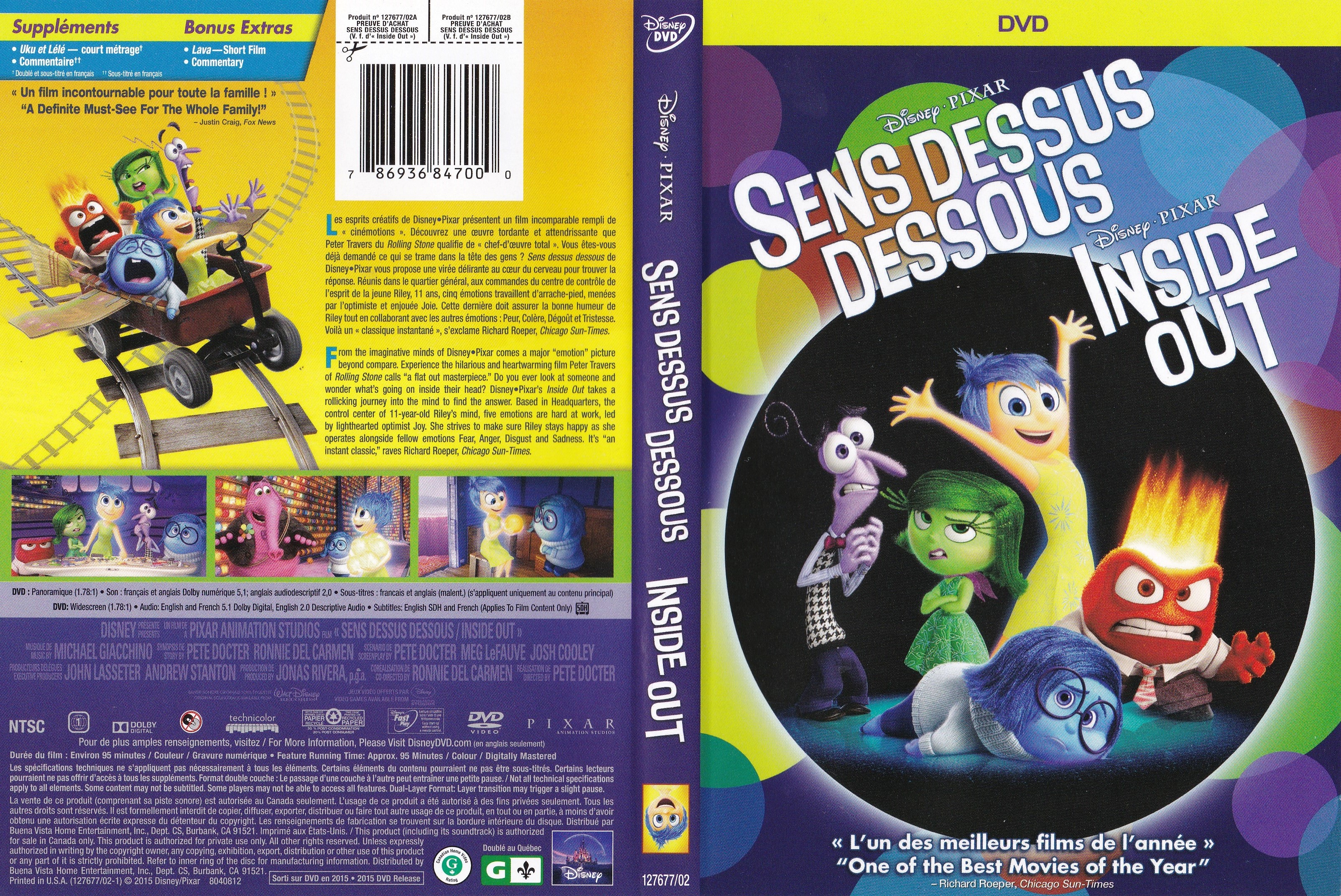 Jaquette DVD Sens dessus dessous - Inside out (canadienne)