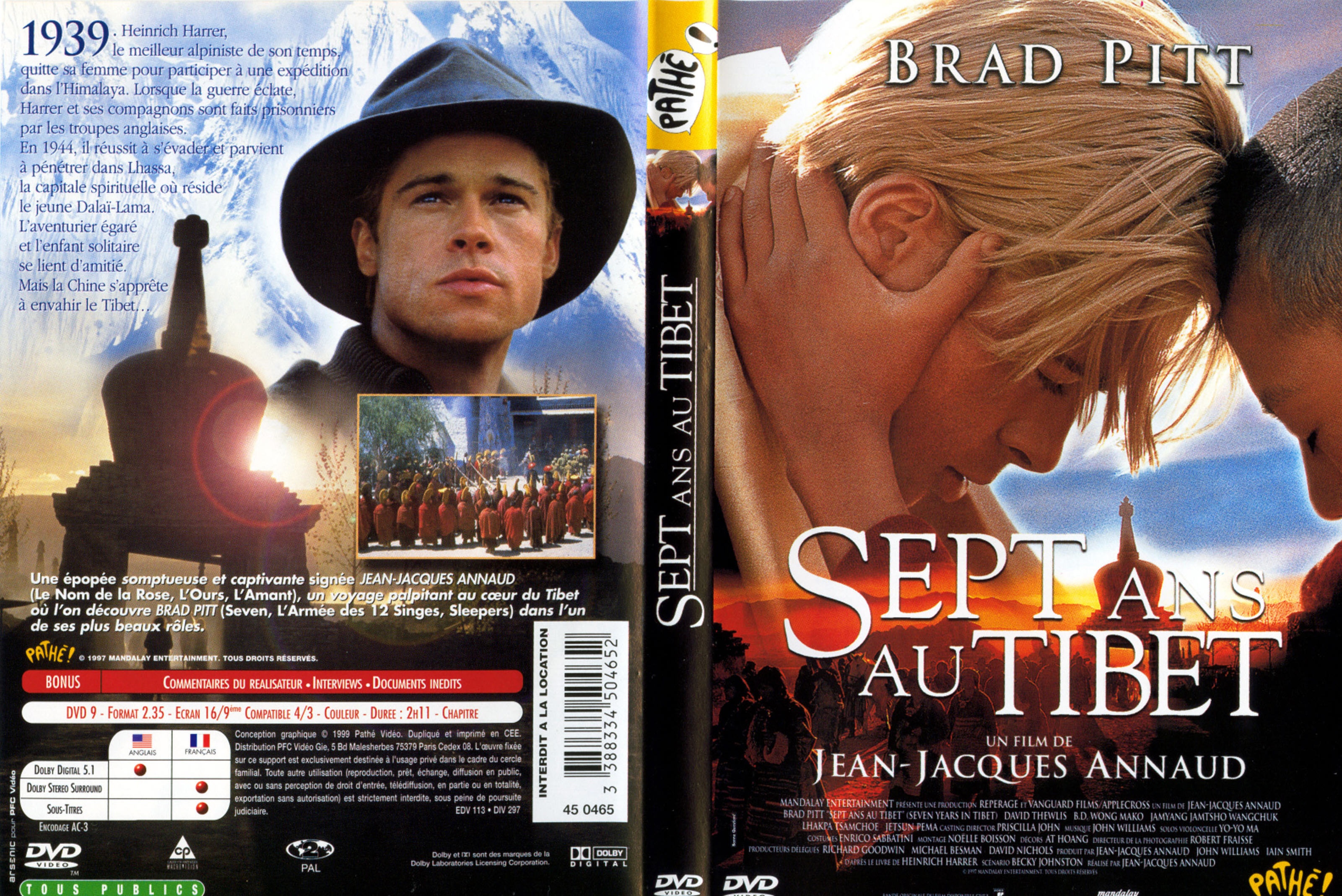 Jaquette DVD Sept ans au Tibet