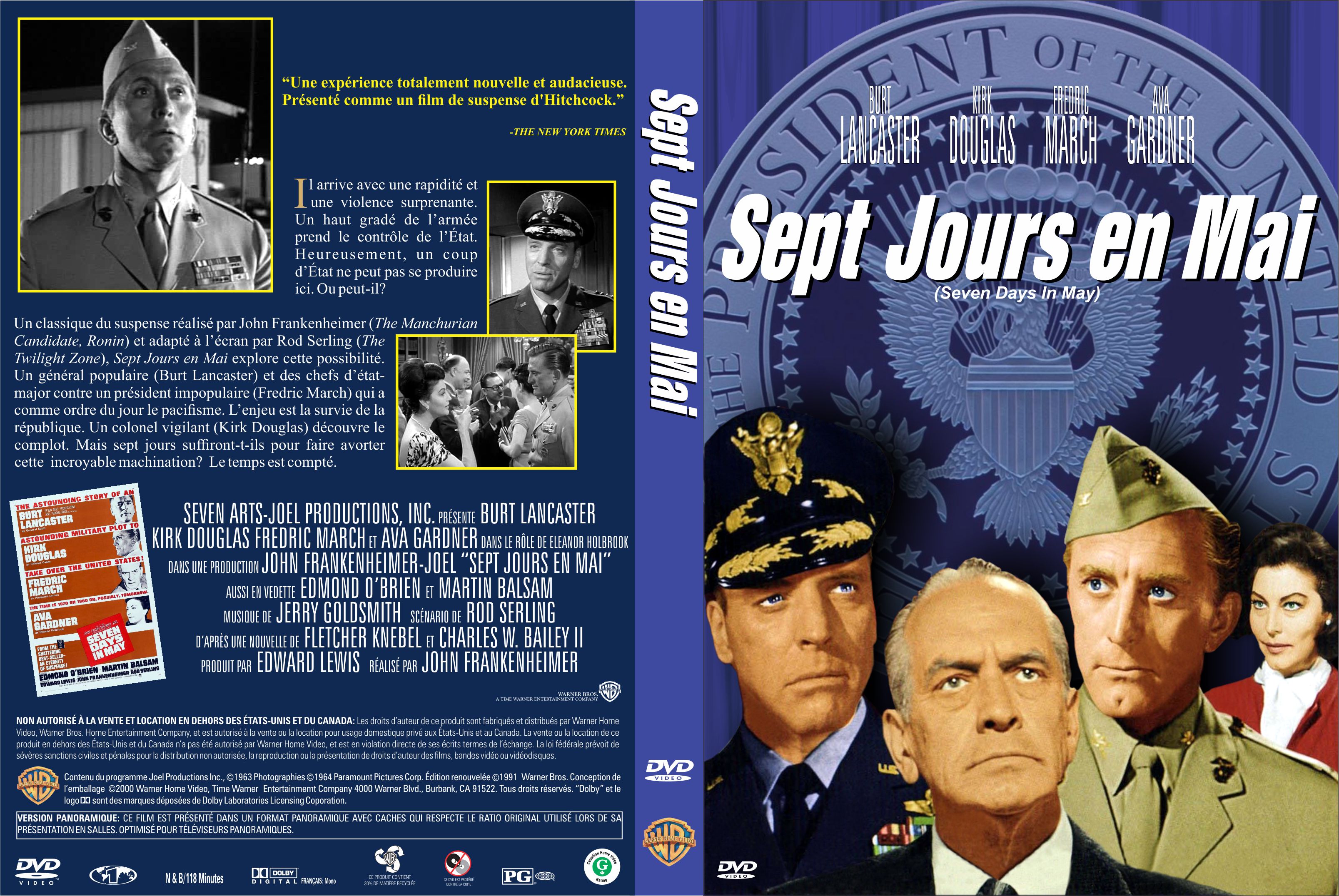 Jaquette DVD Sept jours en mai custom