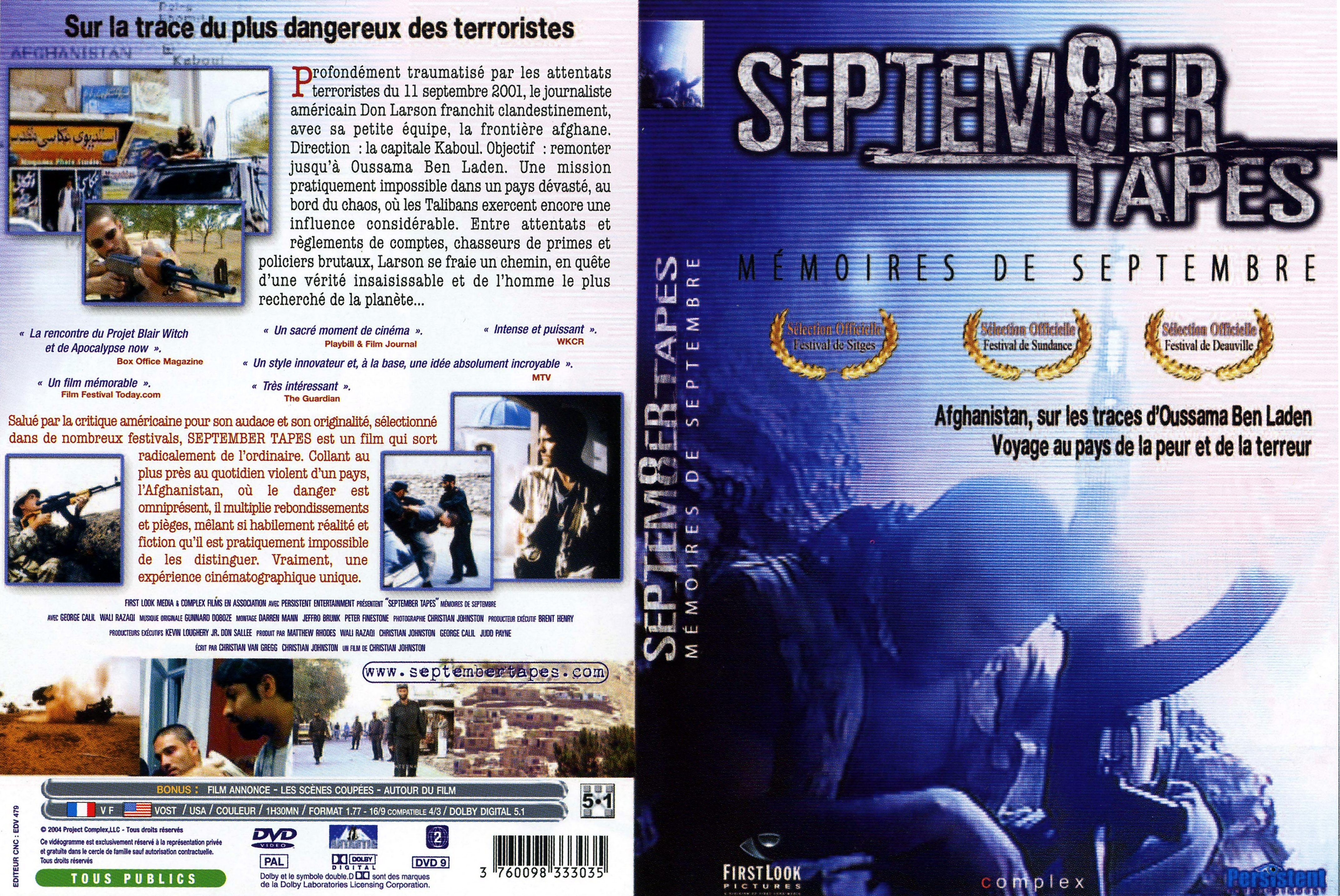 Jaquette DVD September tapes
