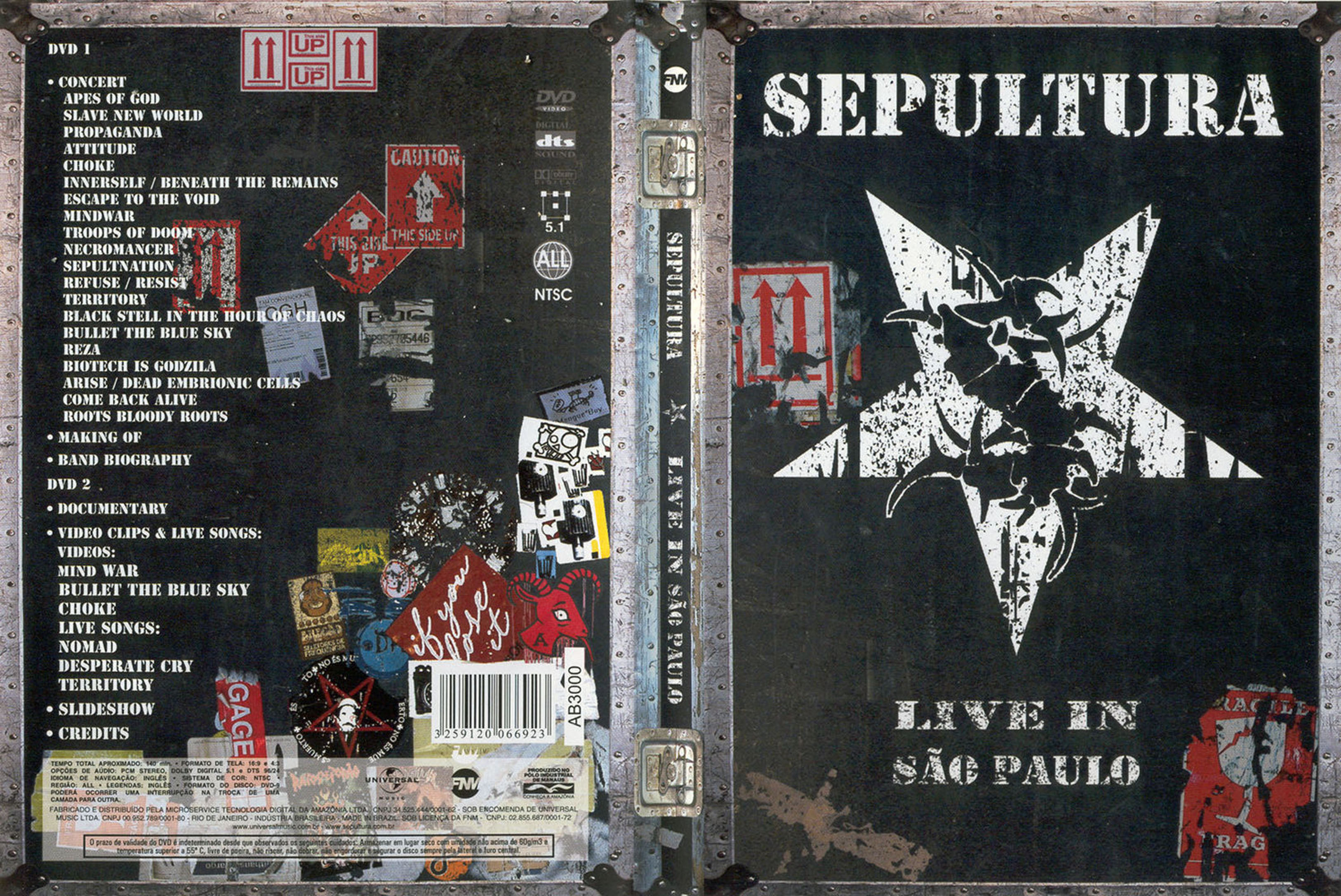 Jaquette DVD Sepultura Live in Sao Paulo