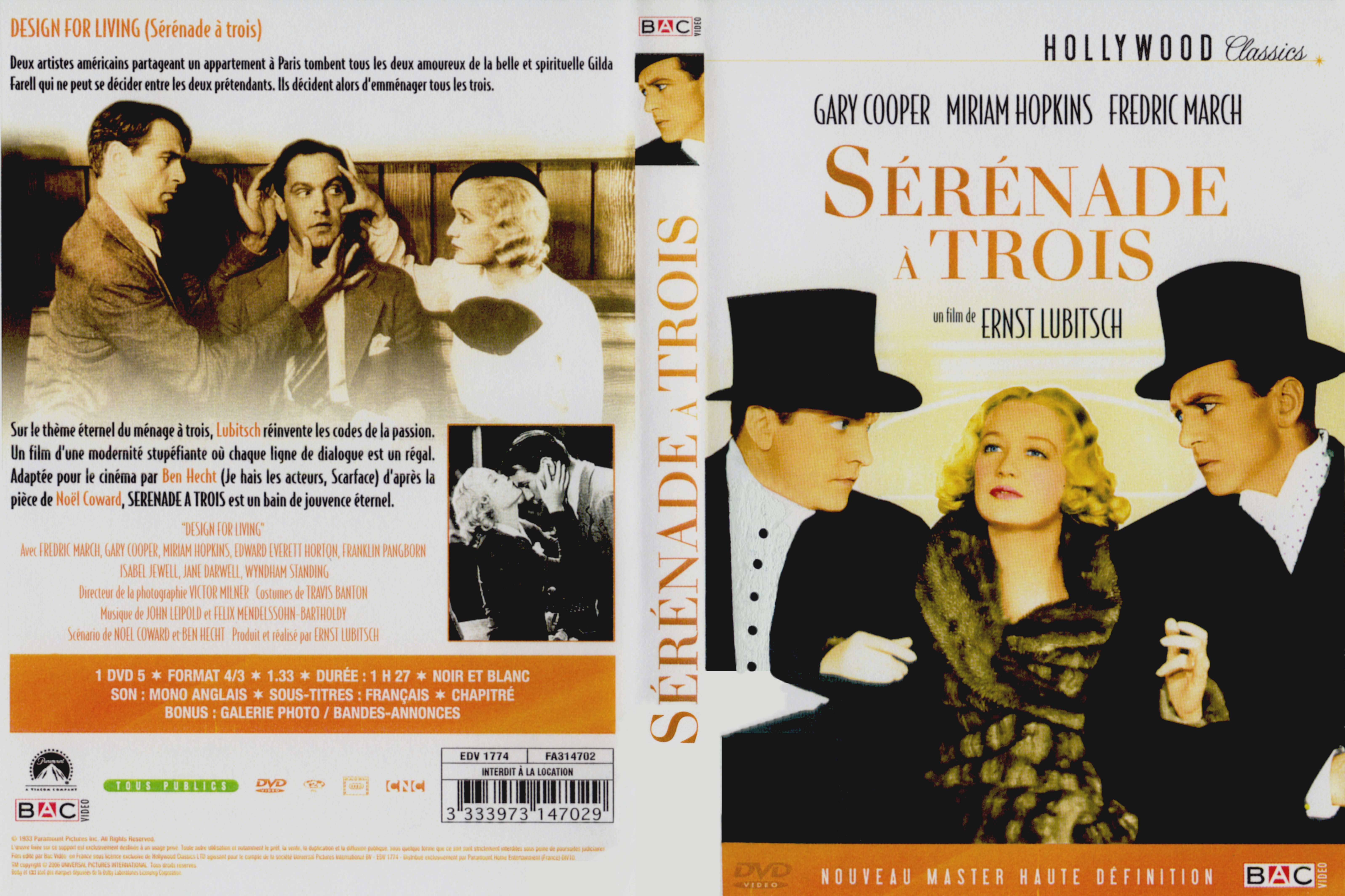 Jaquette DVD Serenade  trois