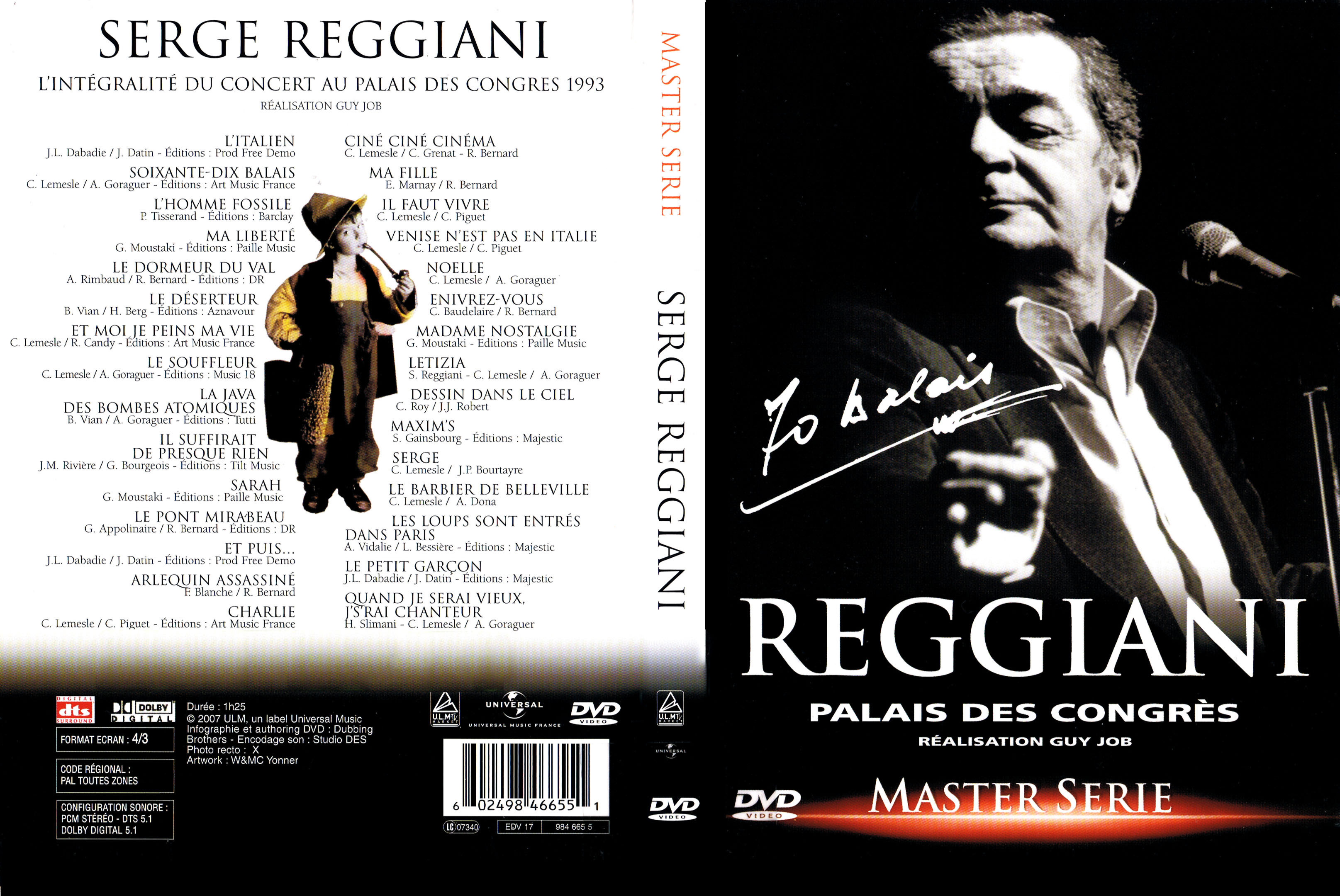 Jaquette DVD Serge Reggiani - Palais des congrs