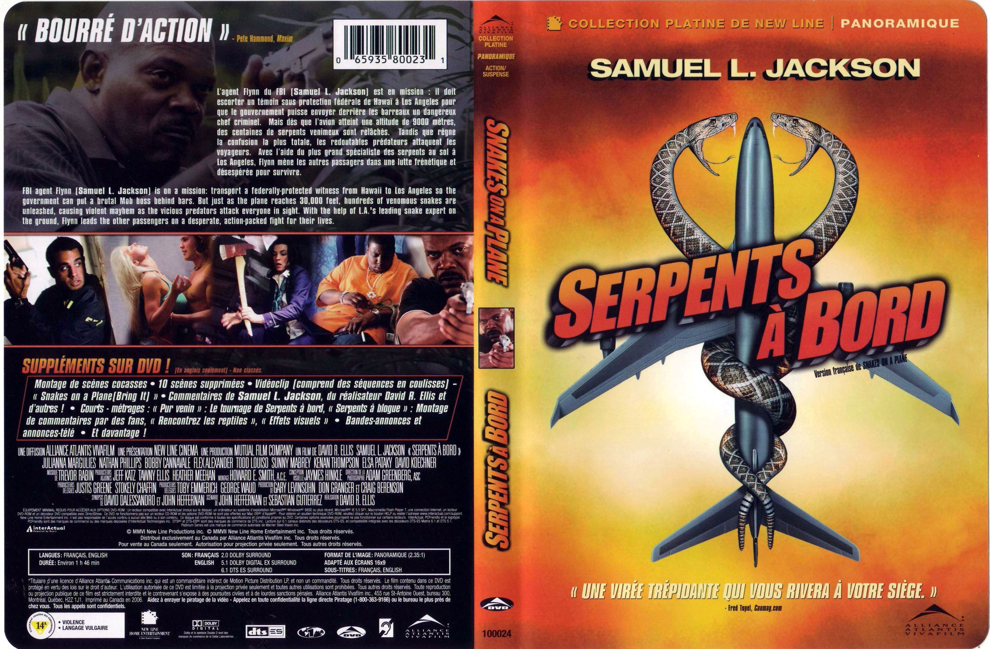 Jaquette DVD Serpents  bord - Snake on the plane (Canadienne)