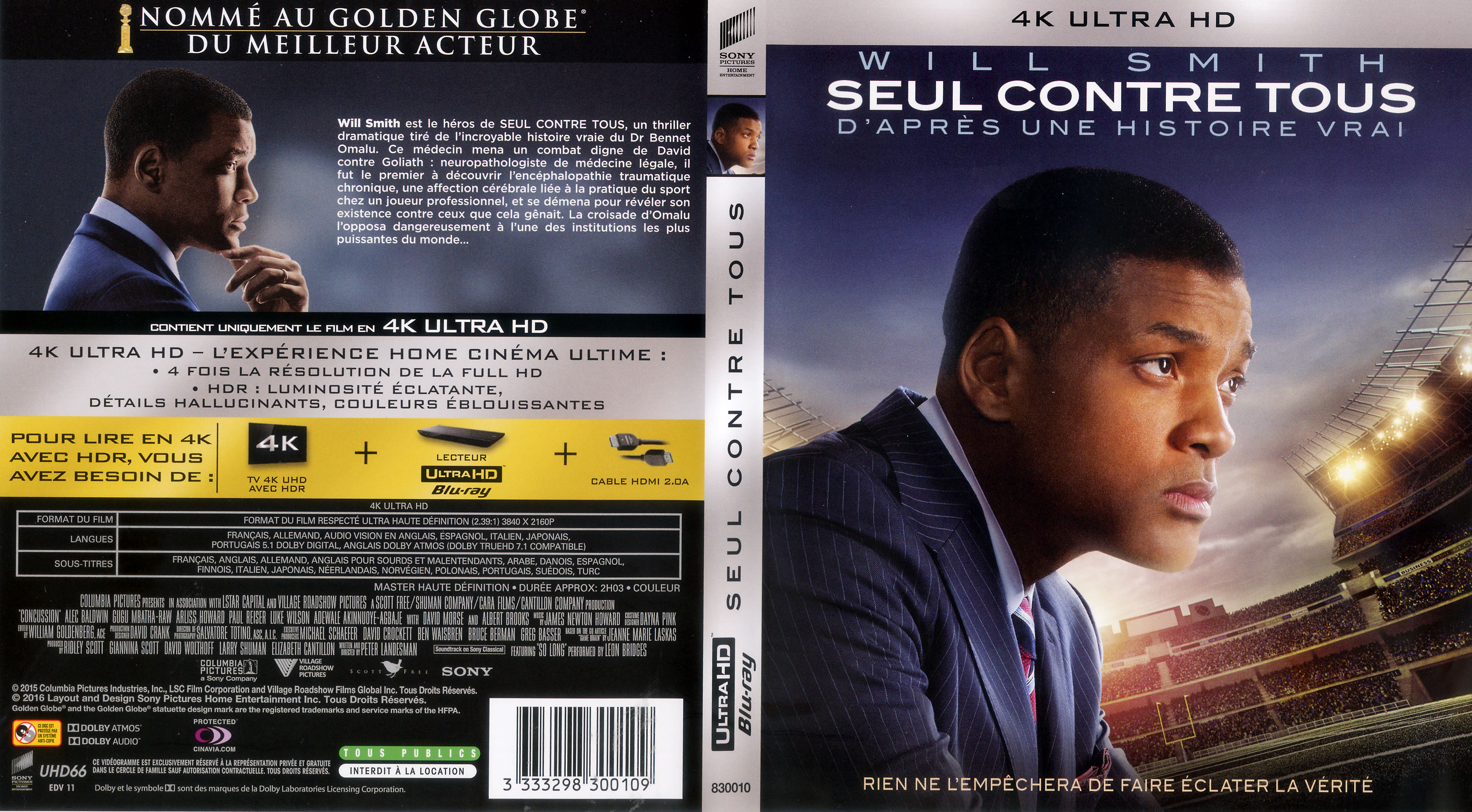 Jaquette DVD Seul contre Tous 4K (BLU-RAY)