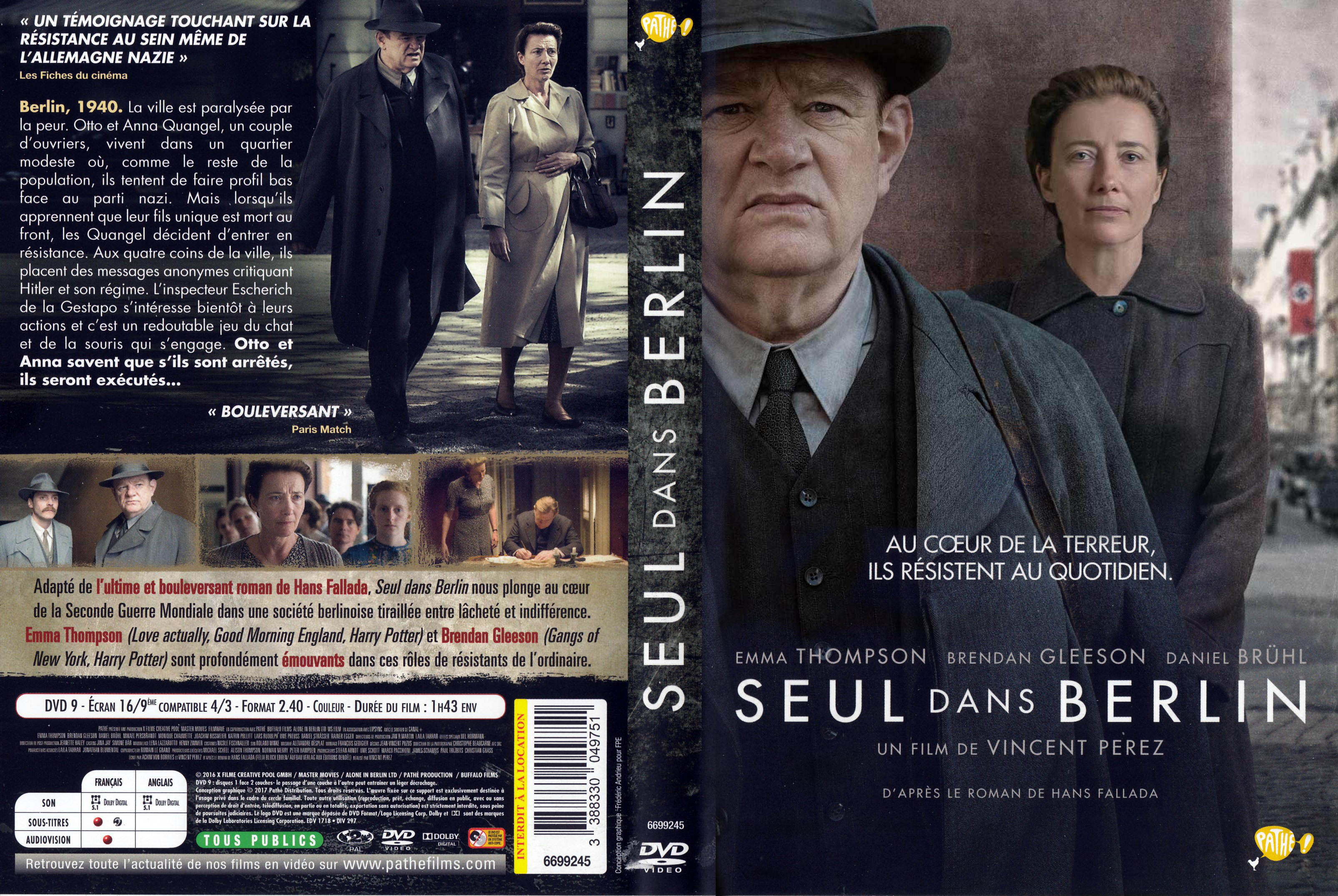 Jaquette DVD Seul dans Berlin