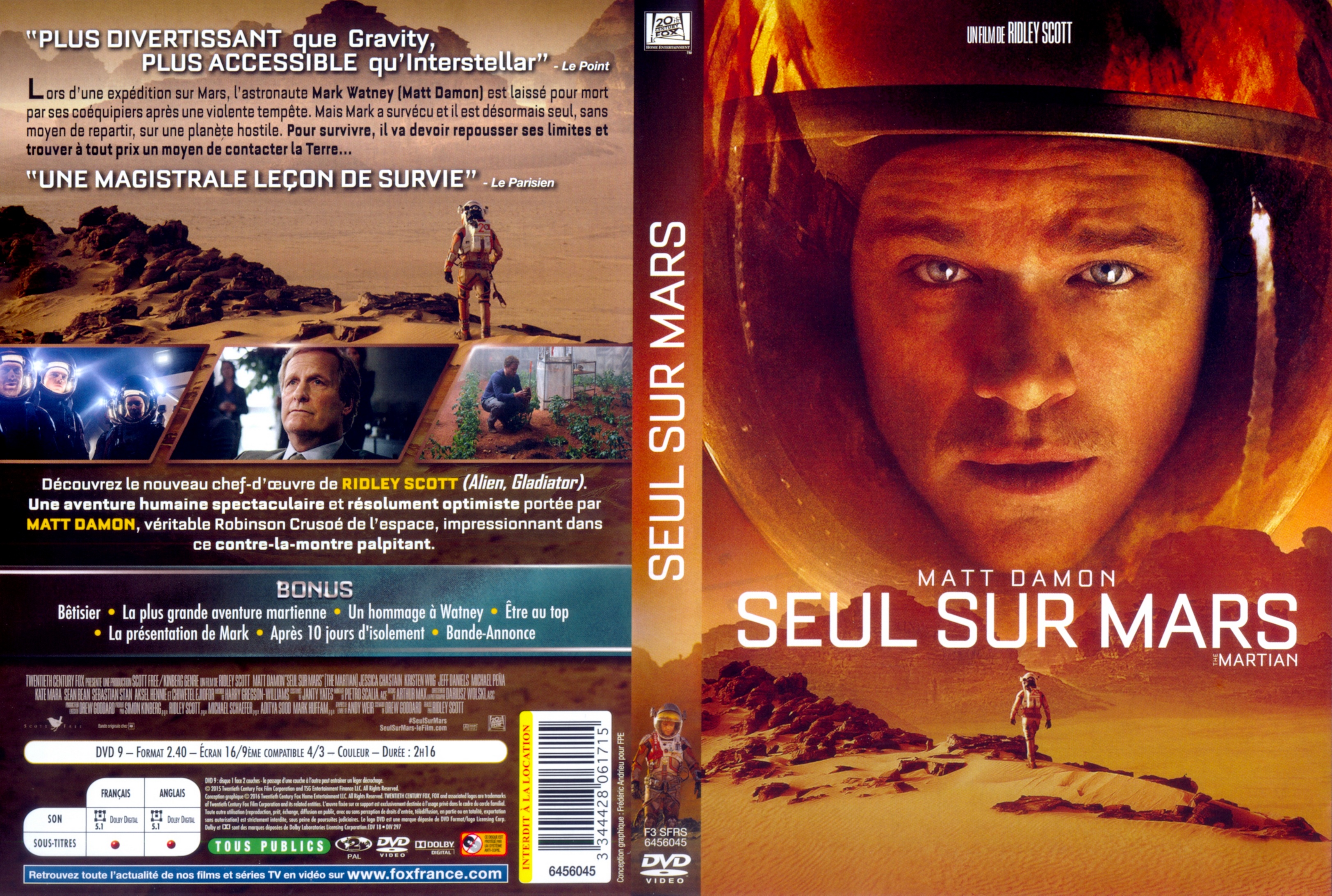 Jaquette DVD Seul sur Mars
