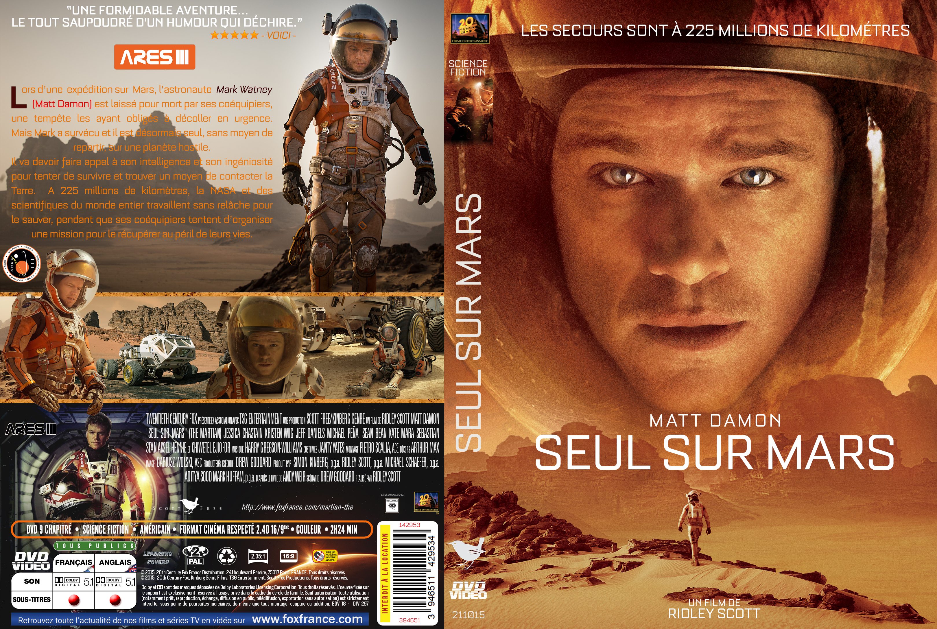 Jaquette DVD Seul sur Mars custom