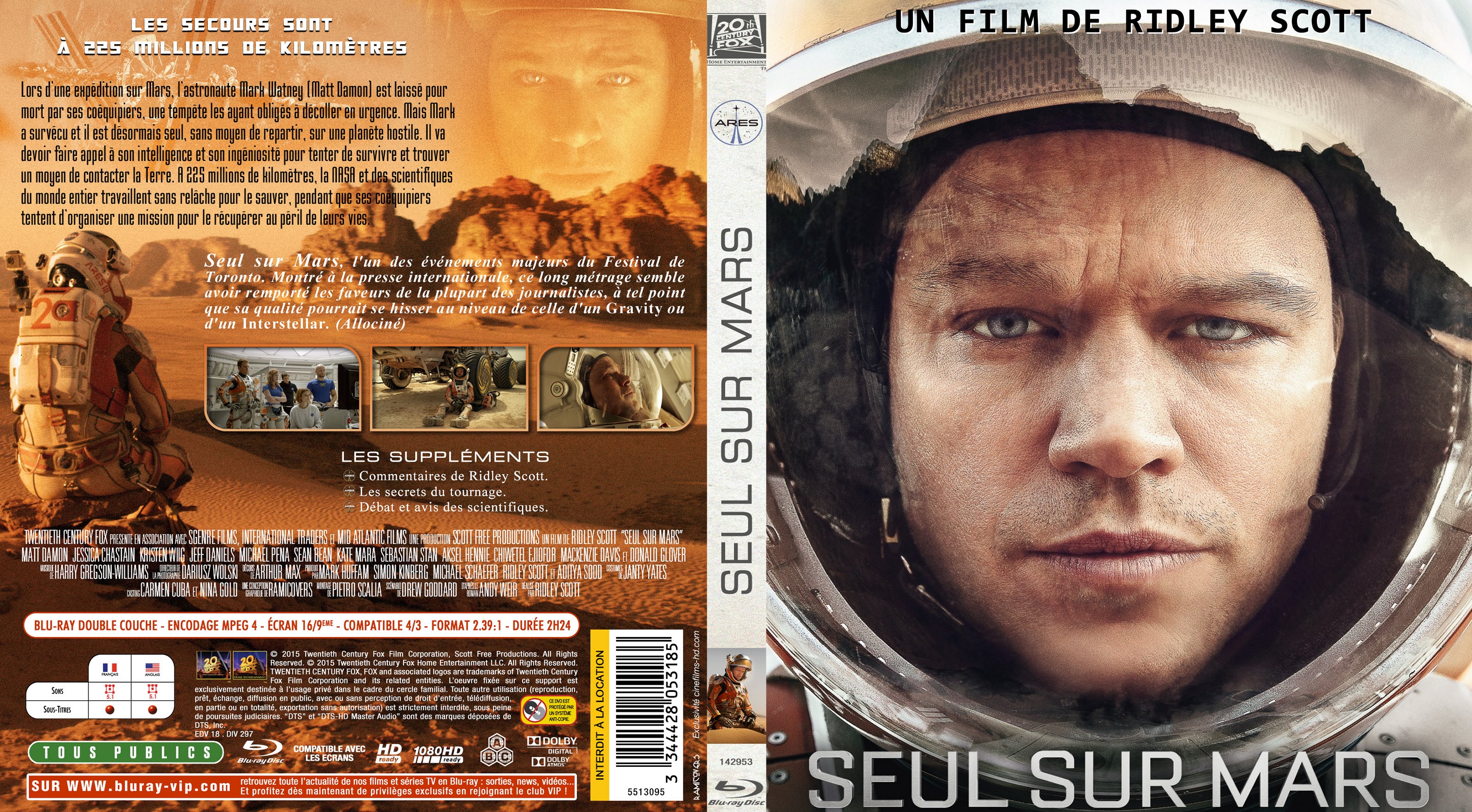 Jaquette DVD Seul sur mars custom (BLU-RAY) v2