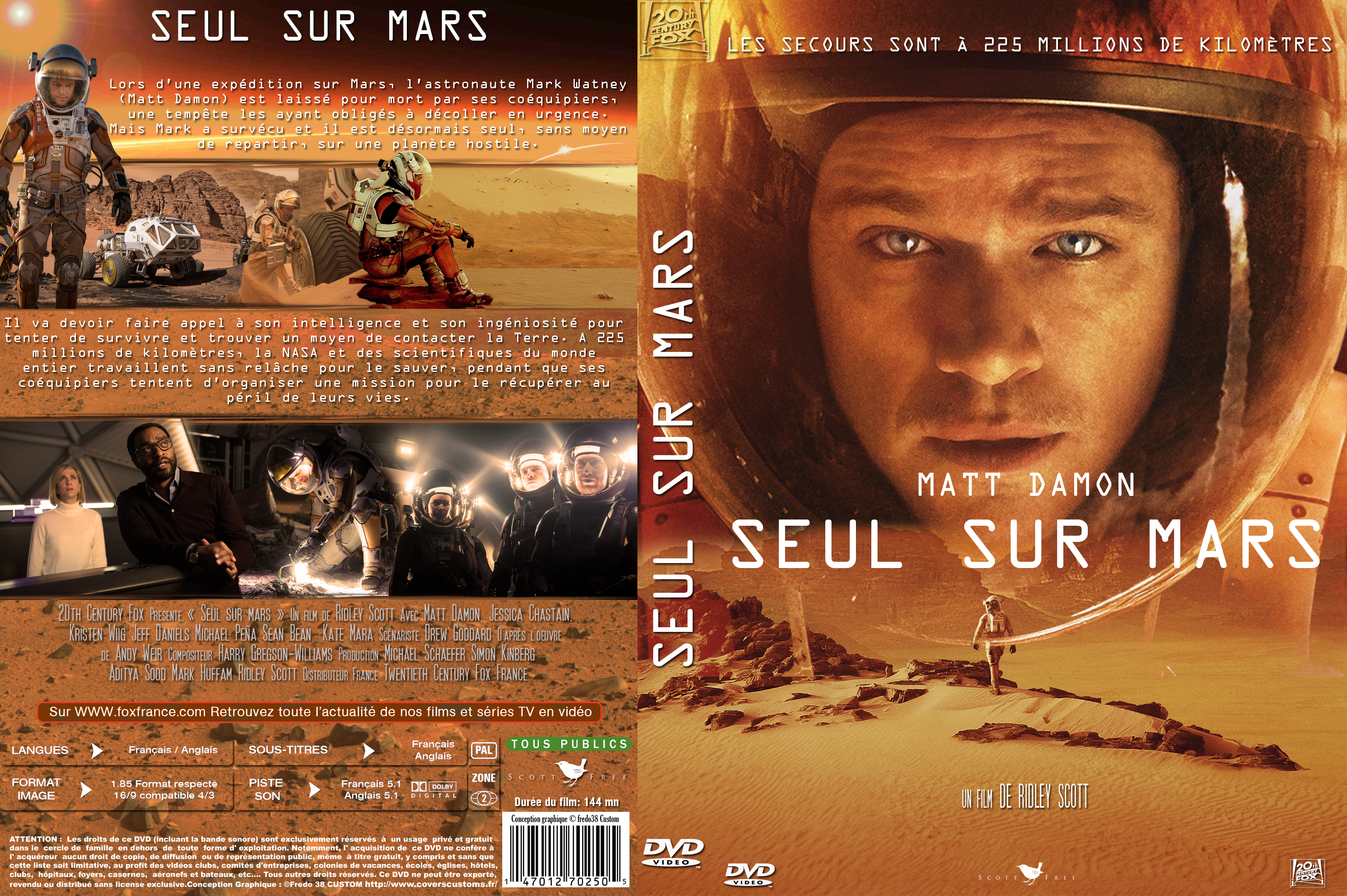 Jaquette DVD Seul sur mars custom v3