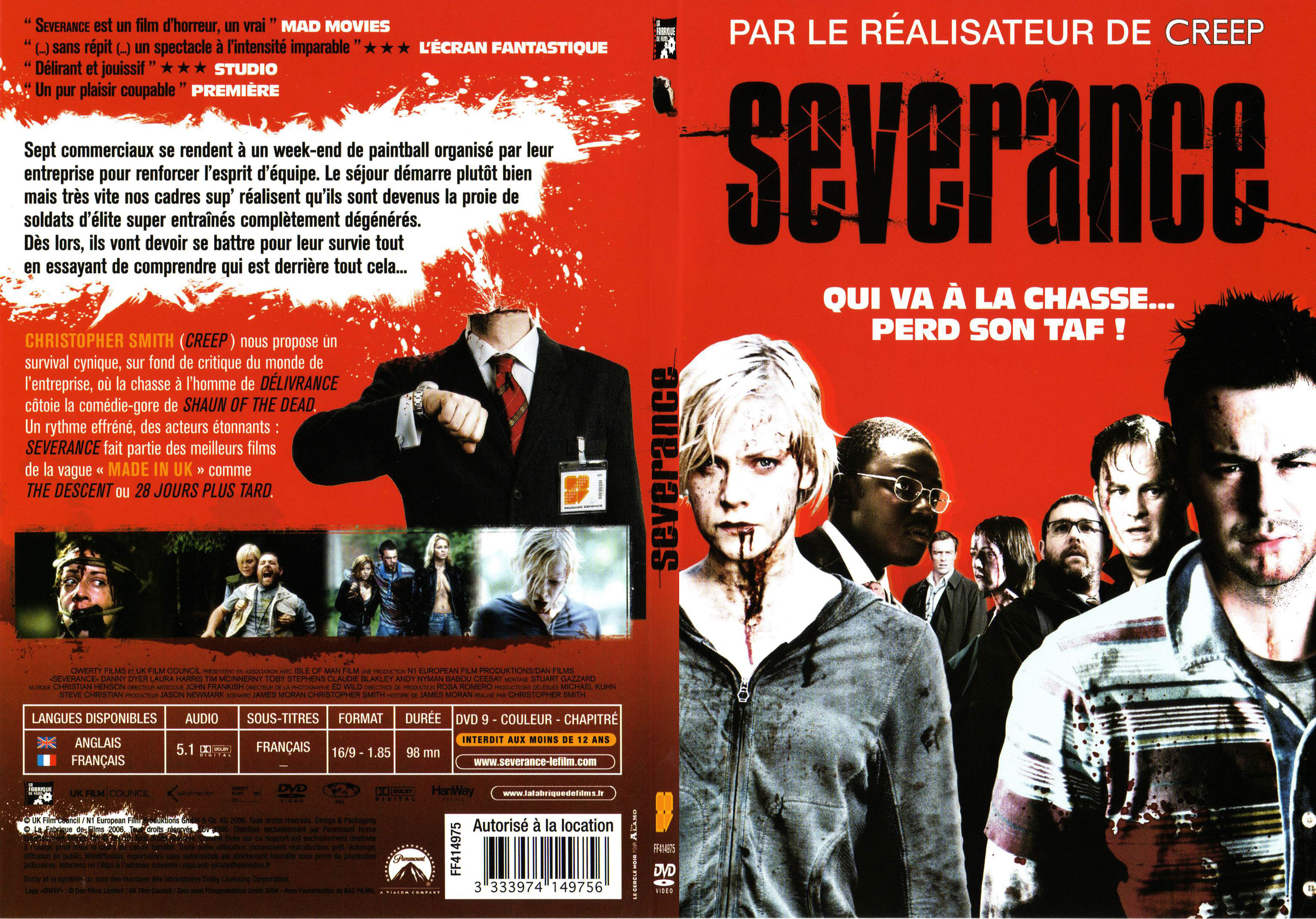 Jaquette DVD Severance - SLIM