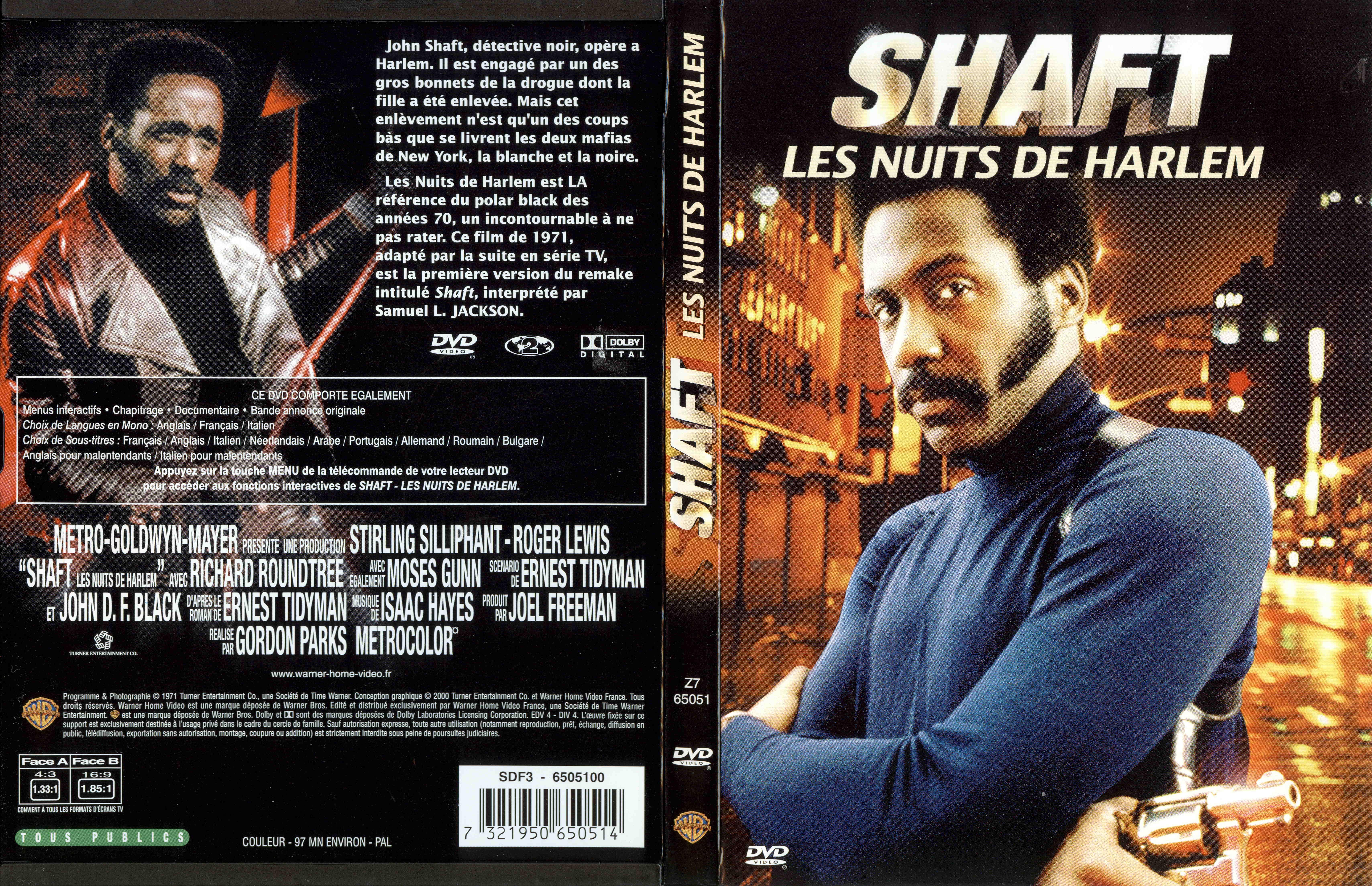 Jaquette DVD Shaft les nuits de Harlem