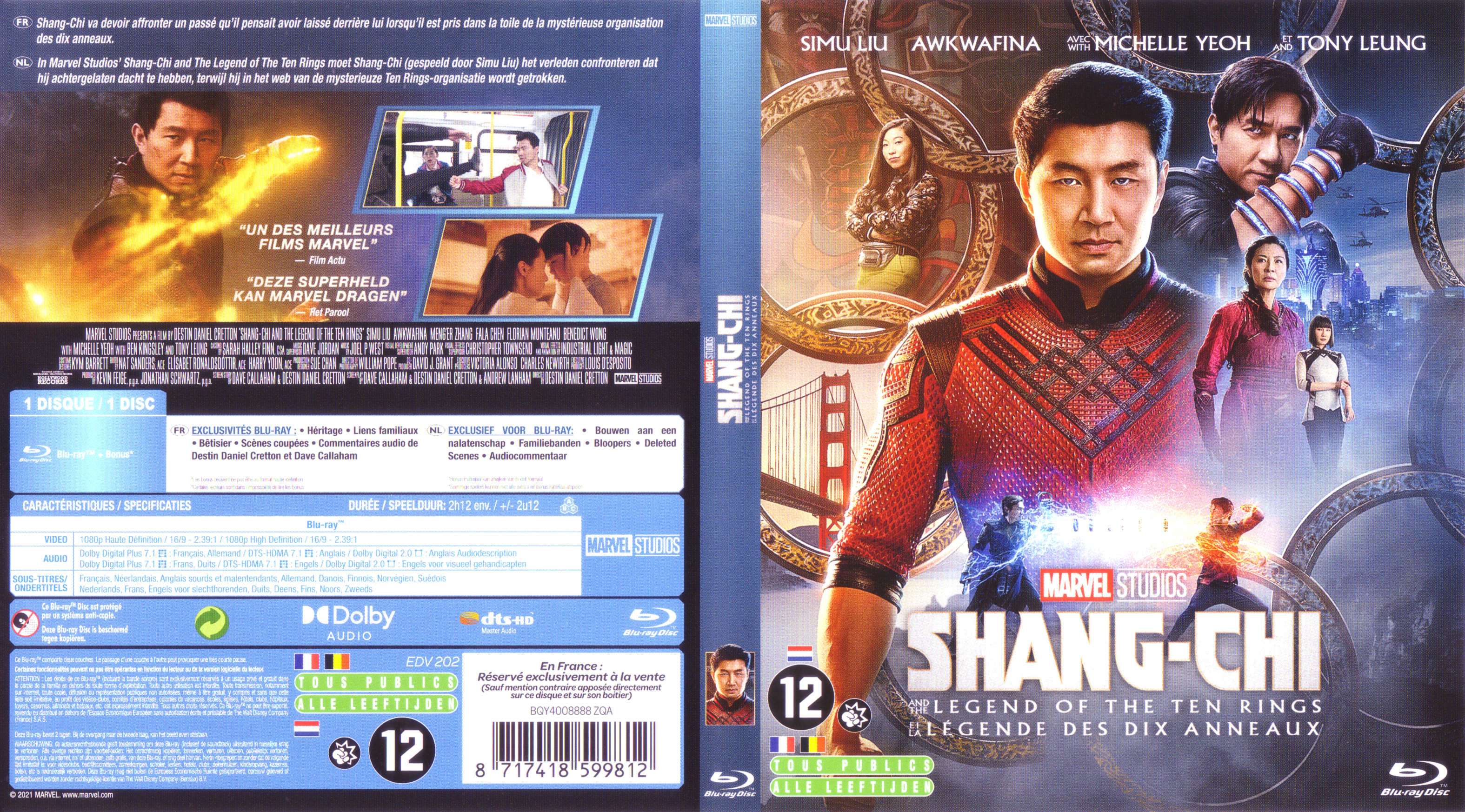 Jaquette DVD Shang-Chi et la legende des dix anneaux (BLU-RAY)