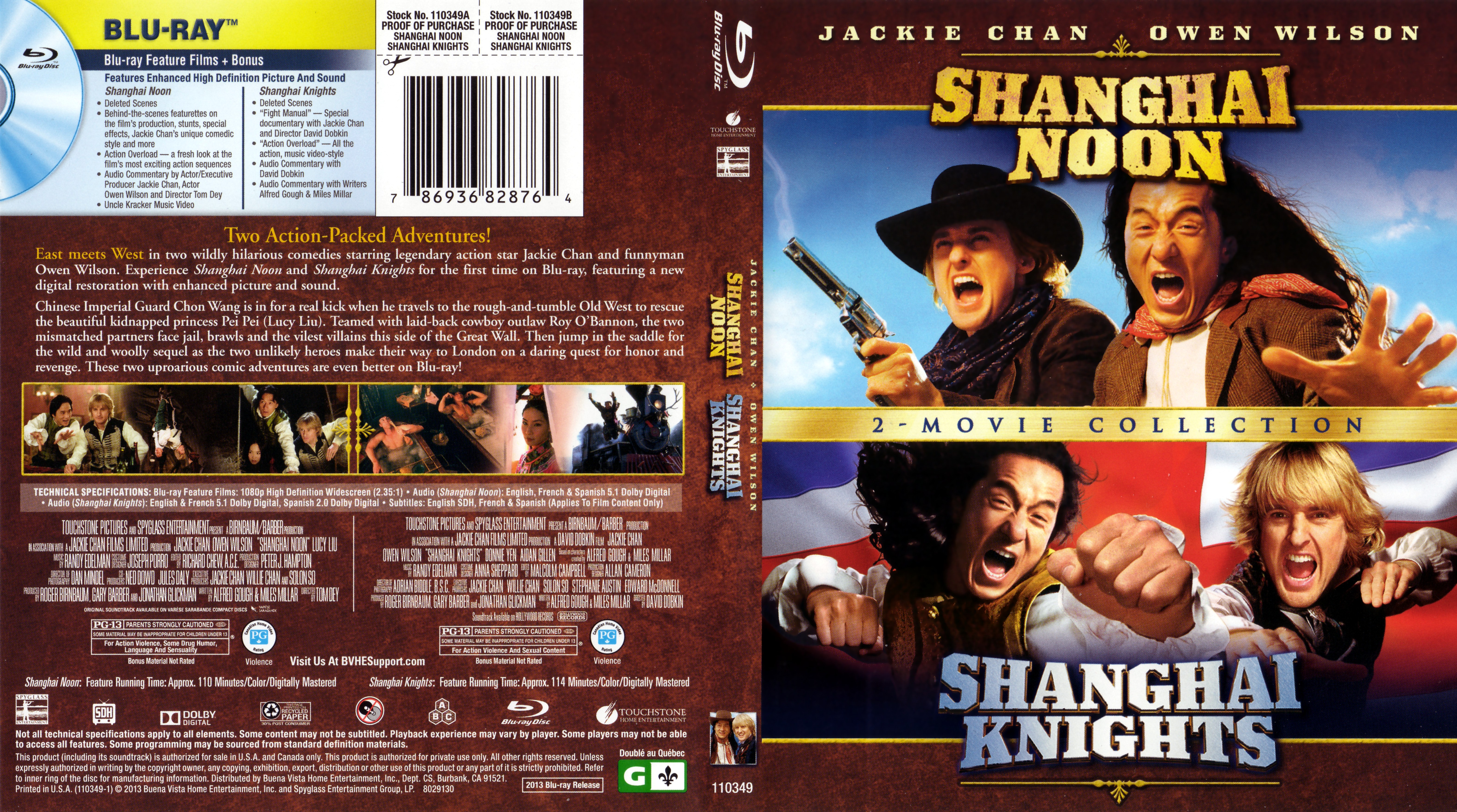 Jaquette DVD Shanghai Kid 1 + 2 Zone 1 (BLU-RAY)