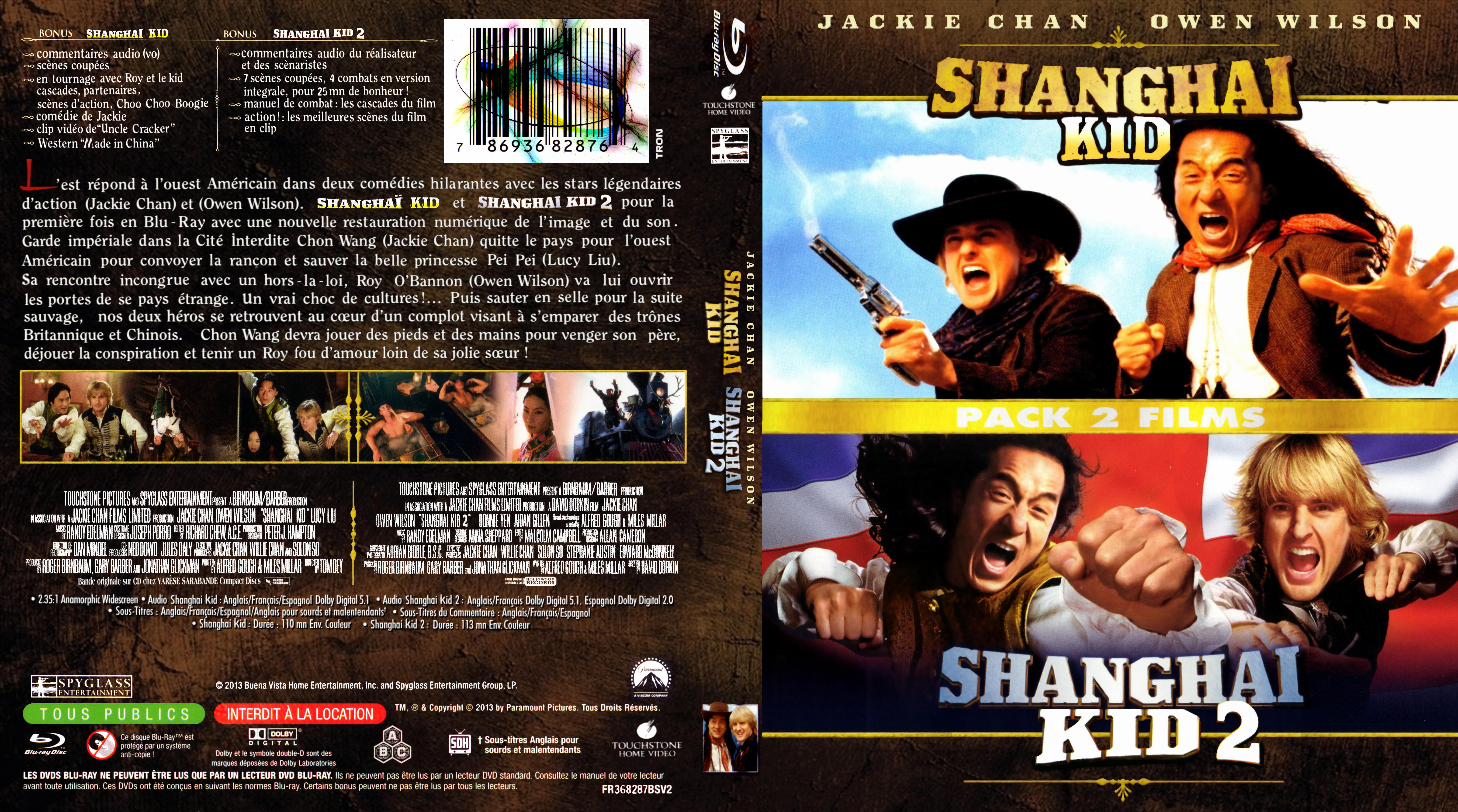 Jaquette DVD Shanghai kid 1 & 2 custom (BLU-RAY)