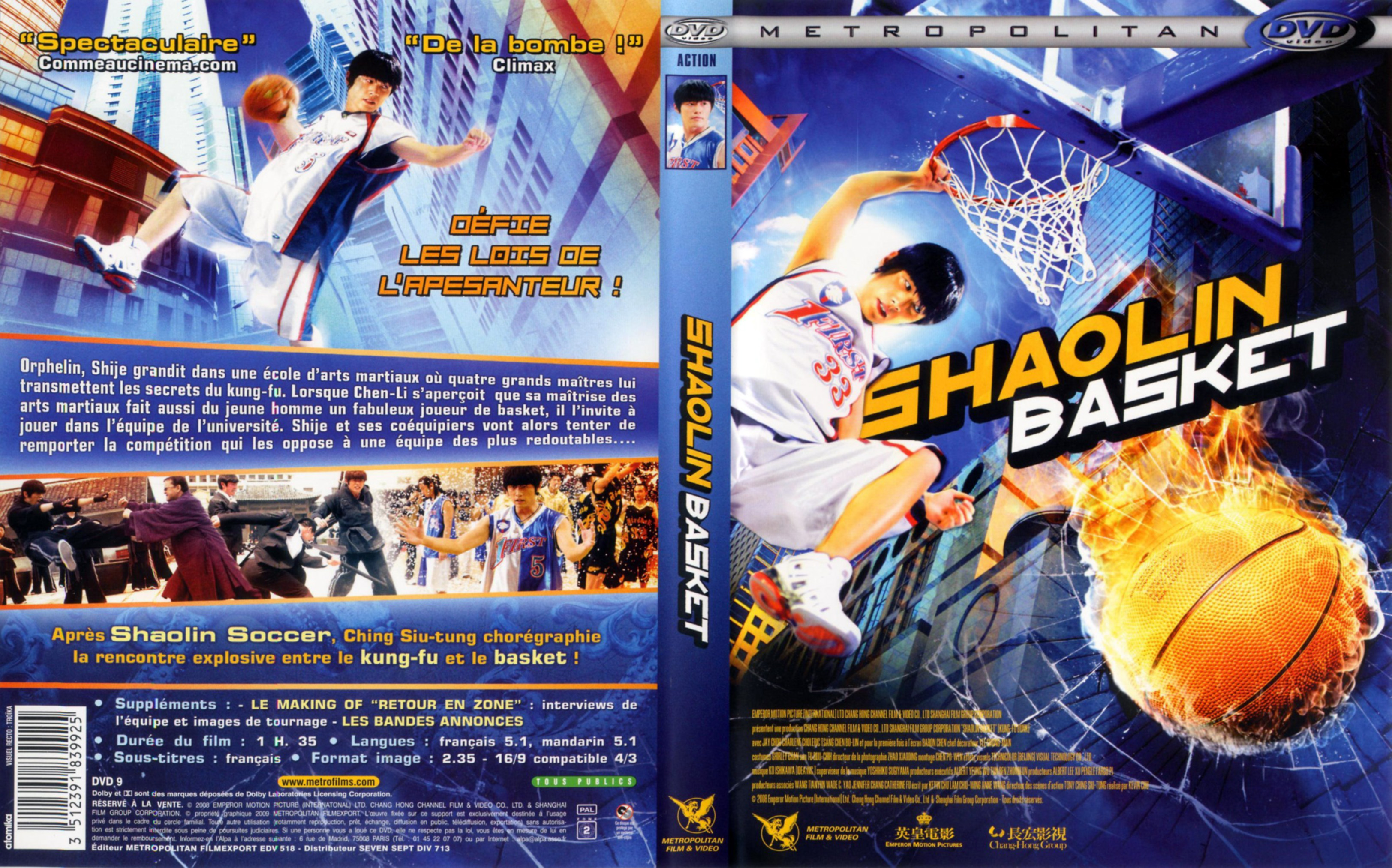 Jaquette DVD Shaolin basket