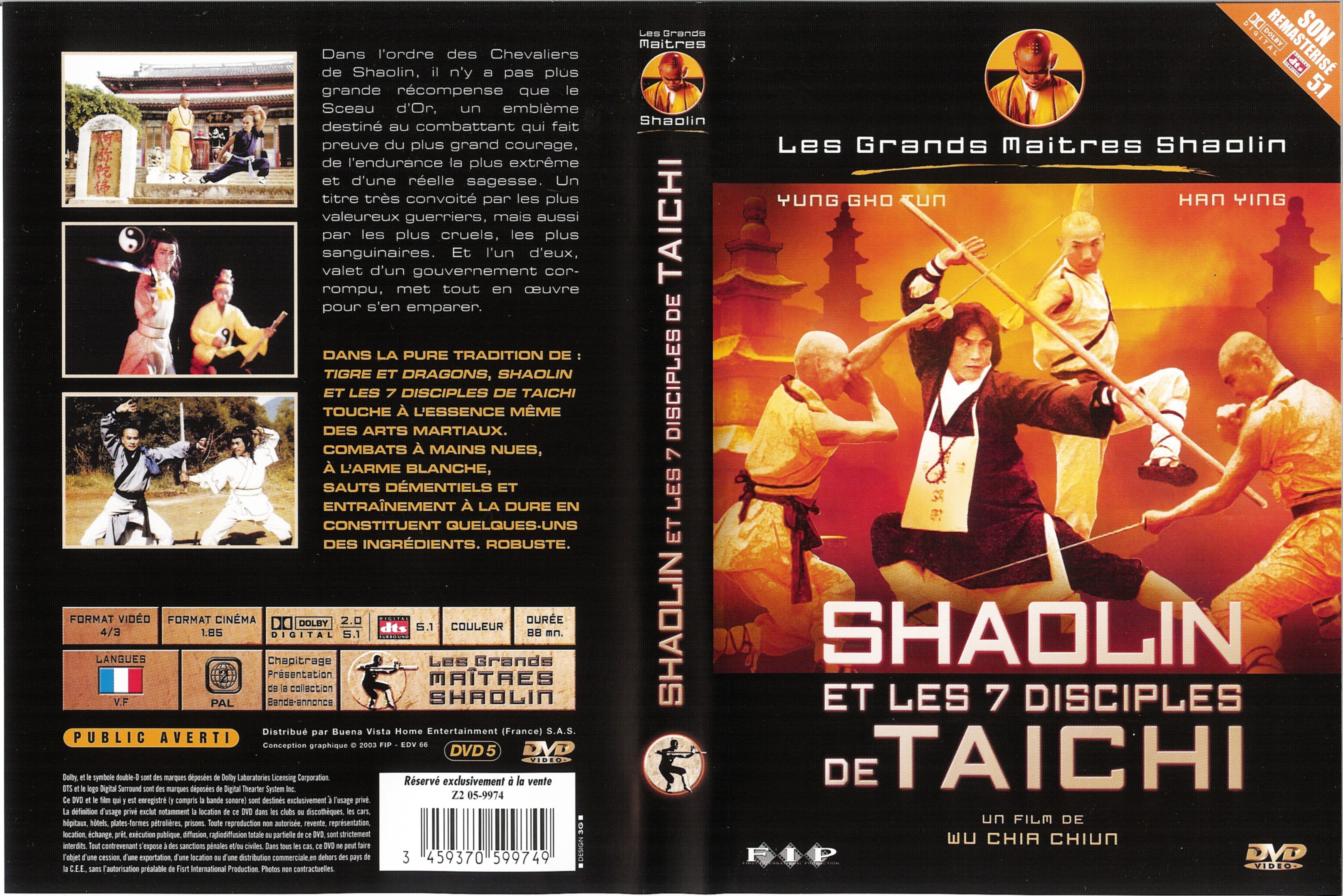 Jaquette DVD Shaolin et les 7 disciples de taichi