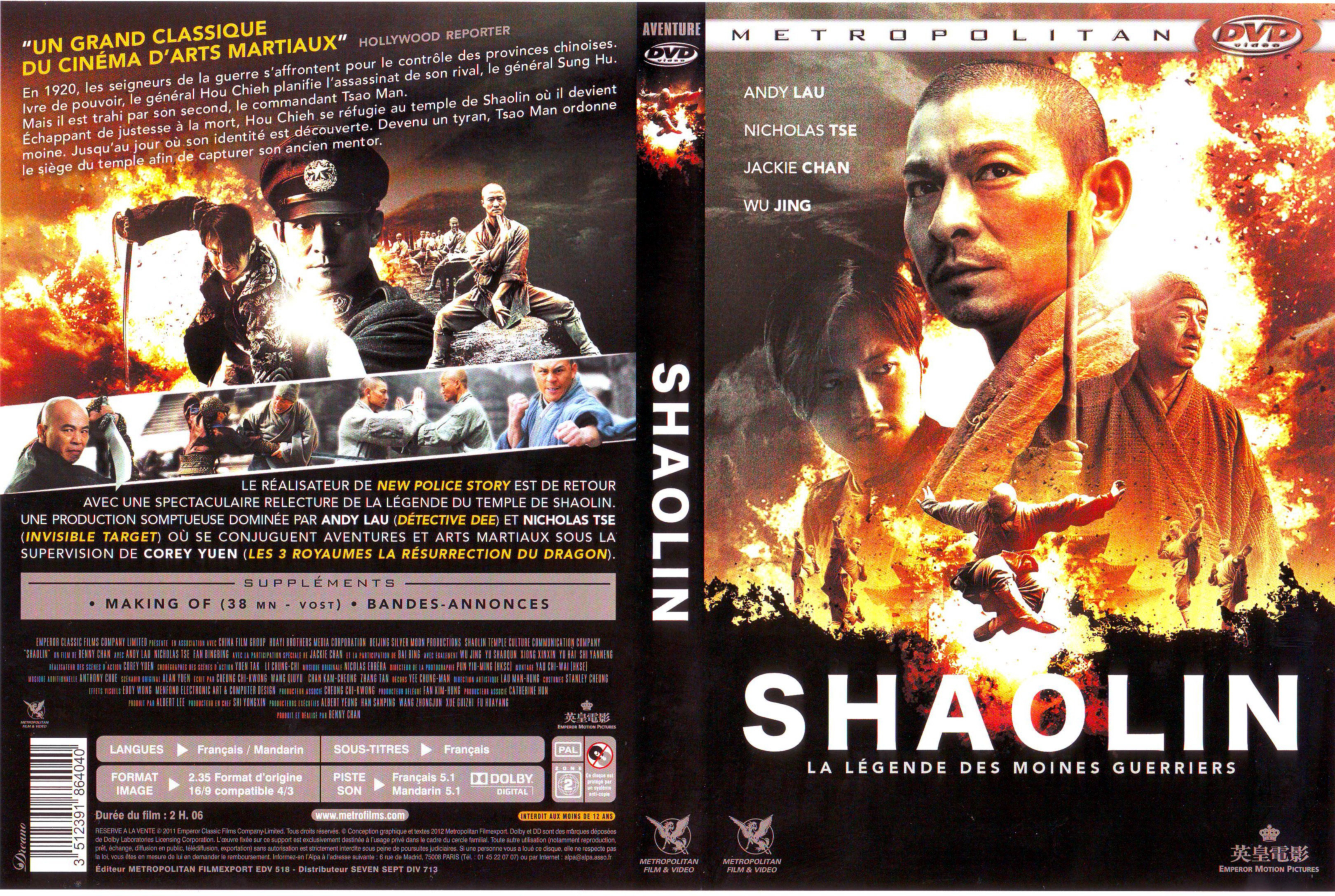 Jaquette DVD Shaolin la lgende des moines guerriers