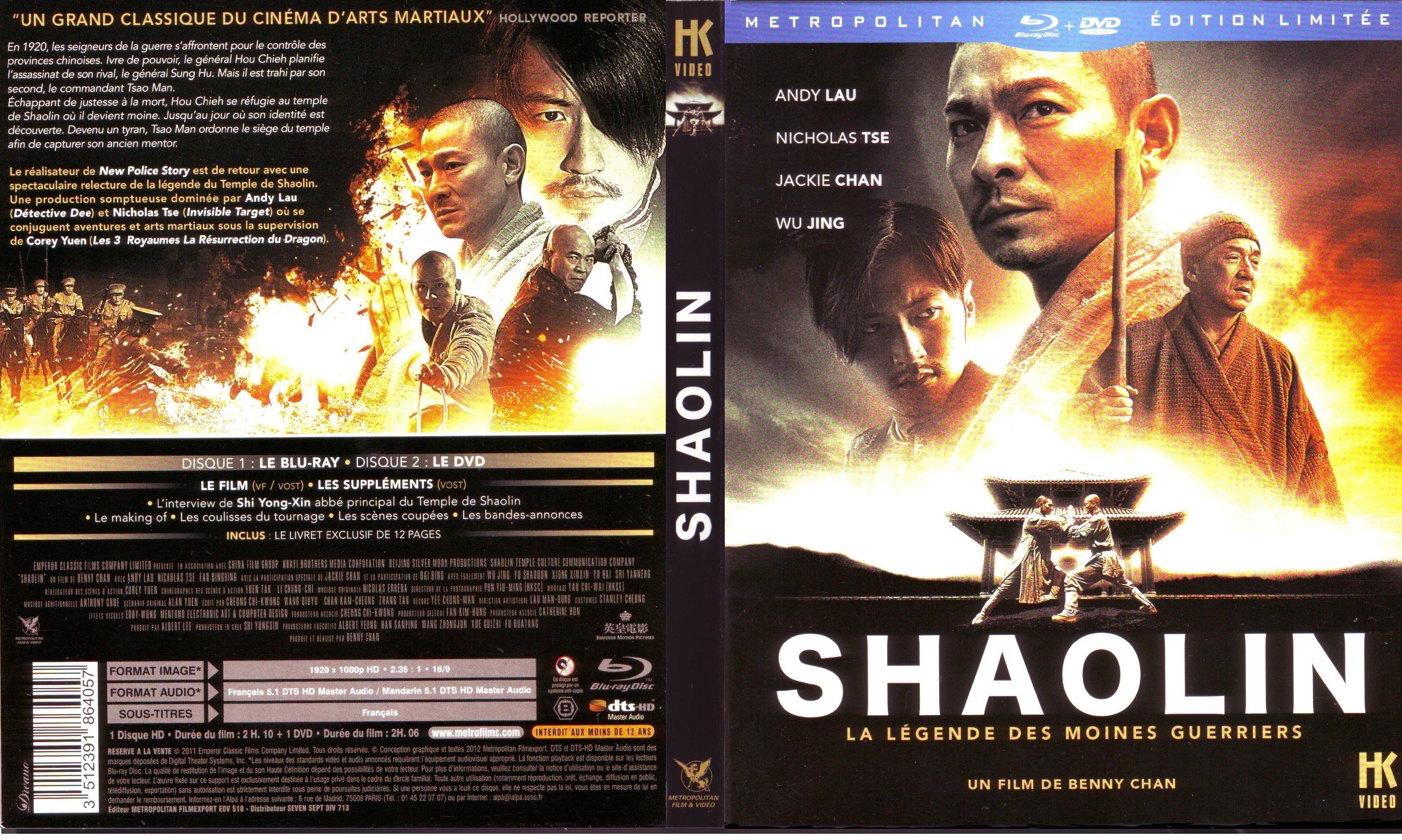Jaquette DVD Shaolin la legende des moines guerriers (BLU-RAY)