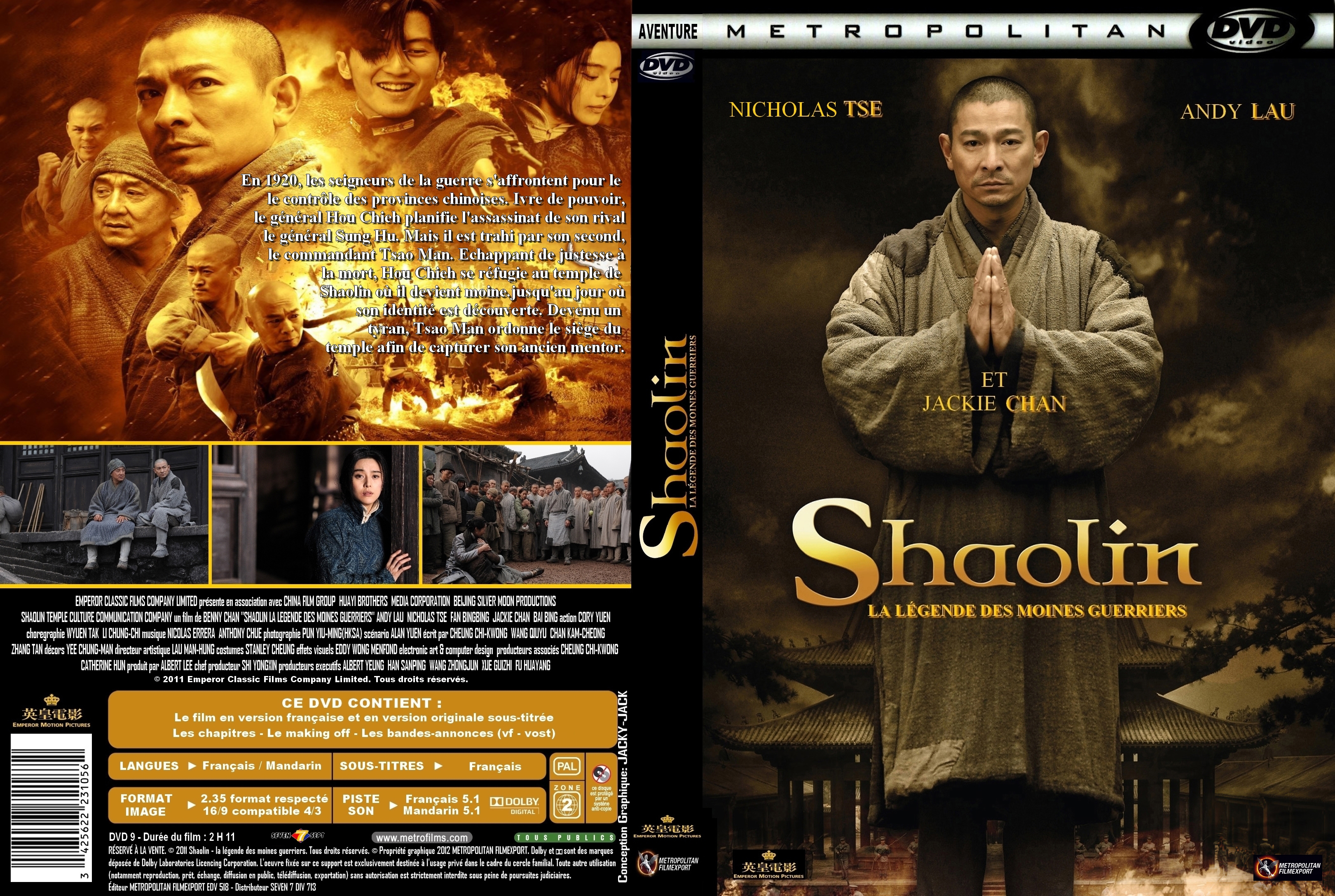 Jaquette DVD Shaolin la lgende des moines guerriers custom