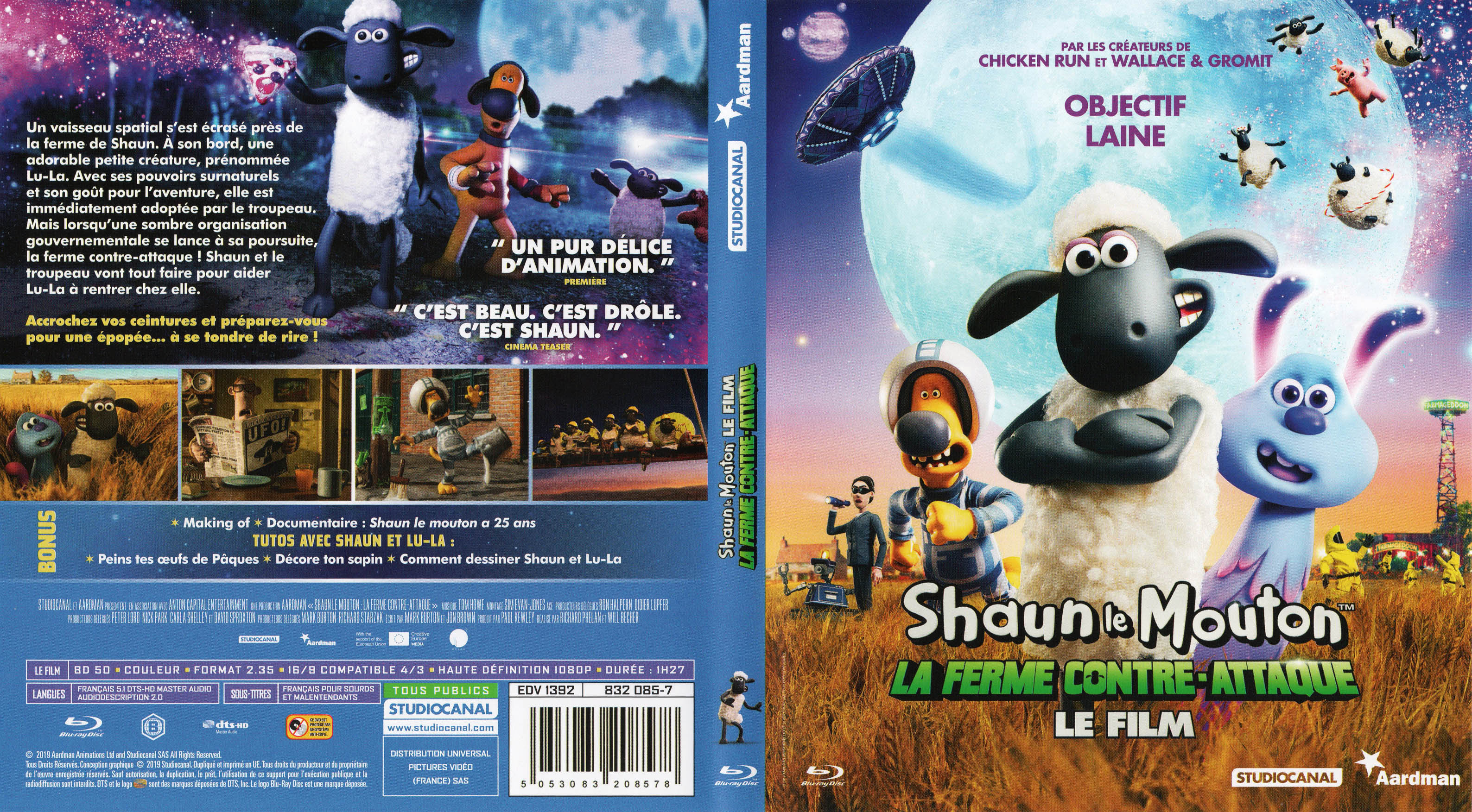 Jaquette DVD Shaun le mouton La ferme contre-attaque (BLU-RAY)