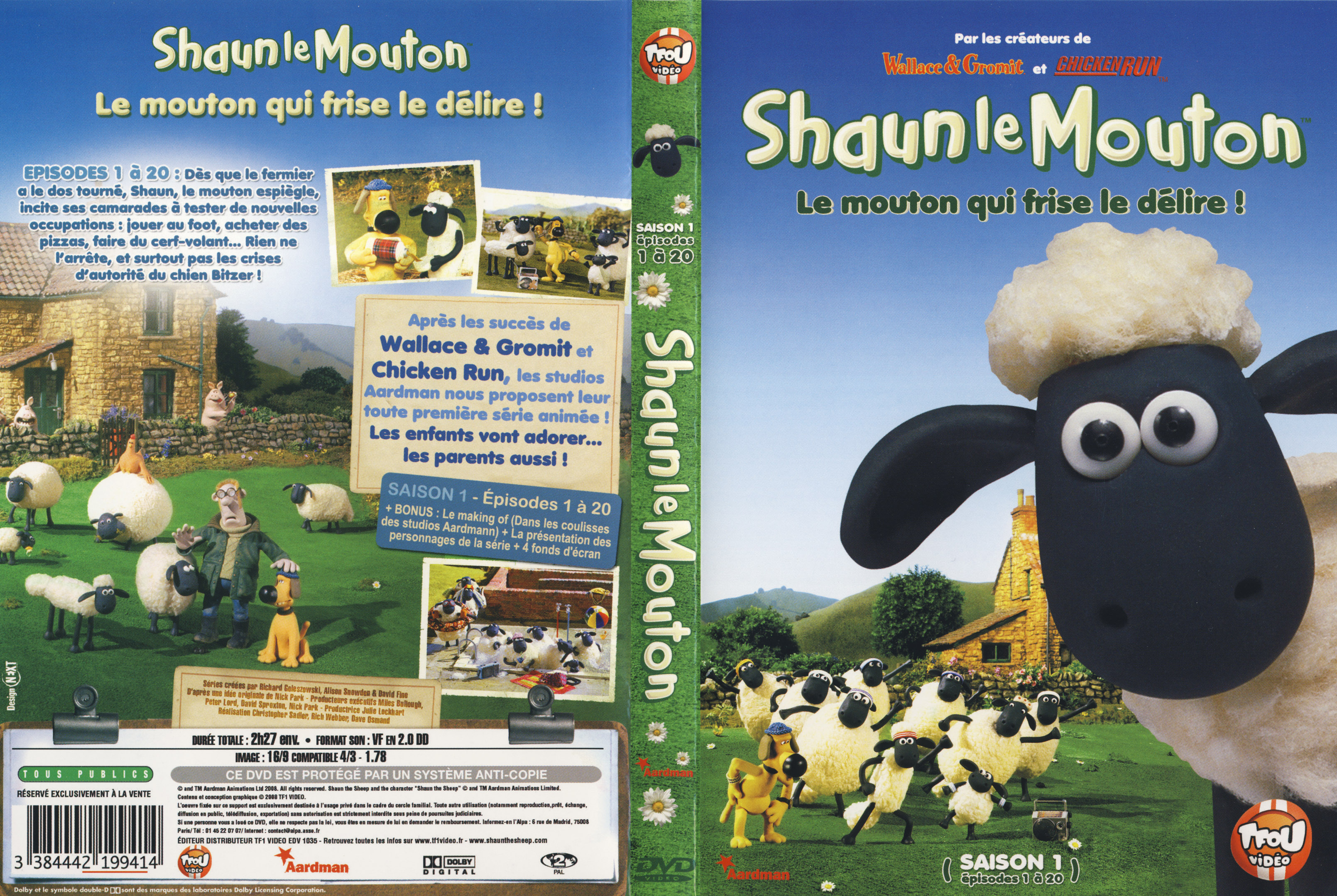 Jaquette DVD Shaun le mouton vol 01