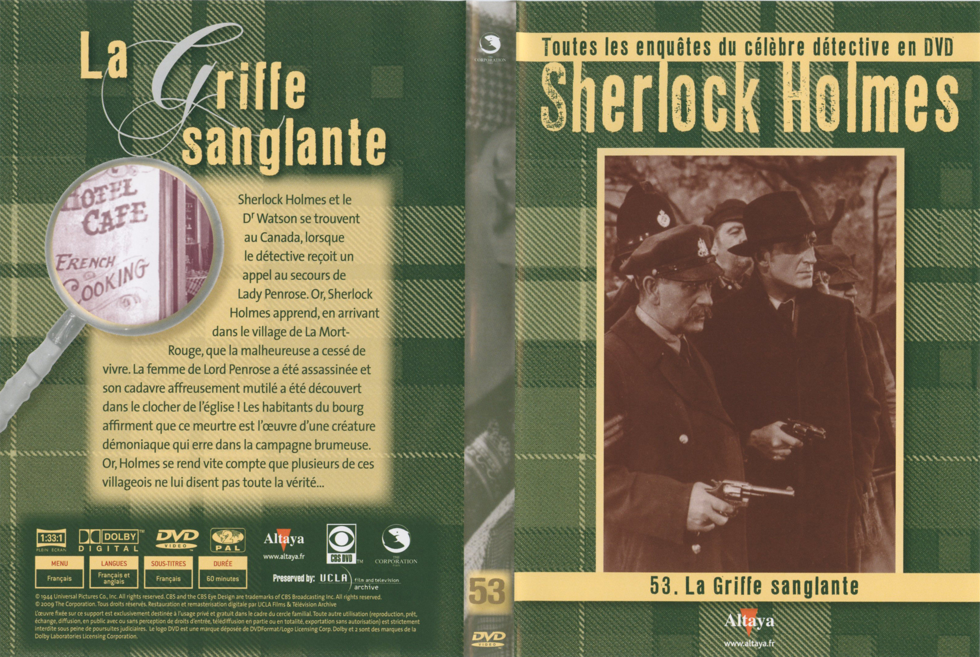 Jaquette DVD Sherlock Holmes La griffe sanglante