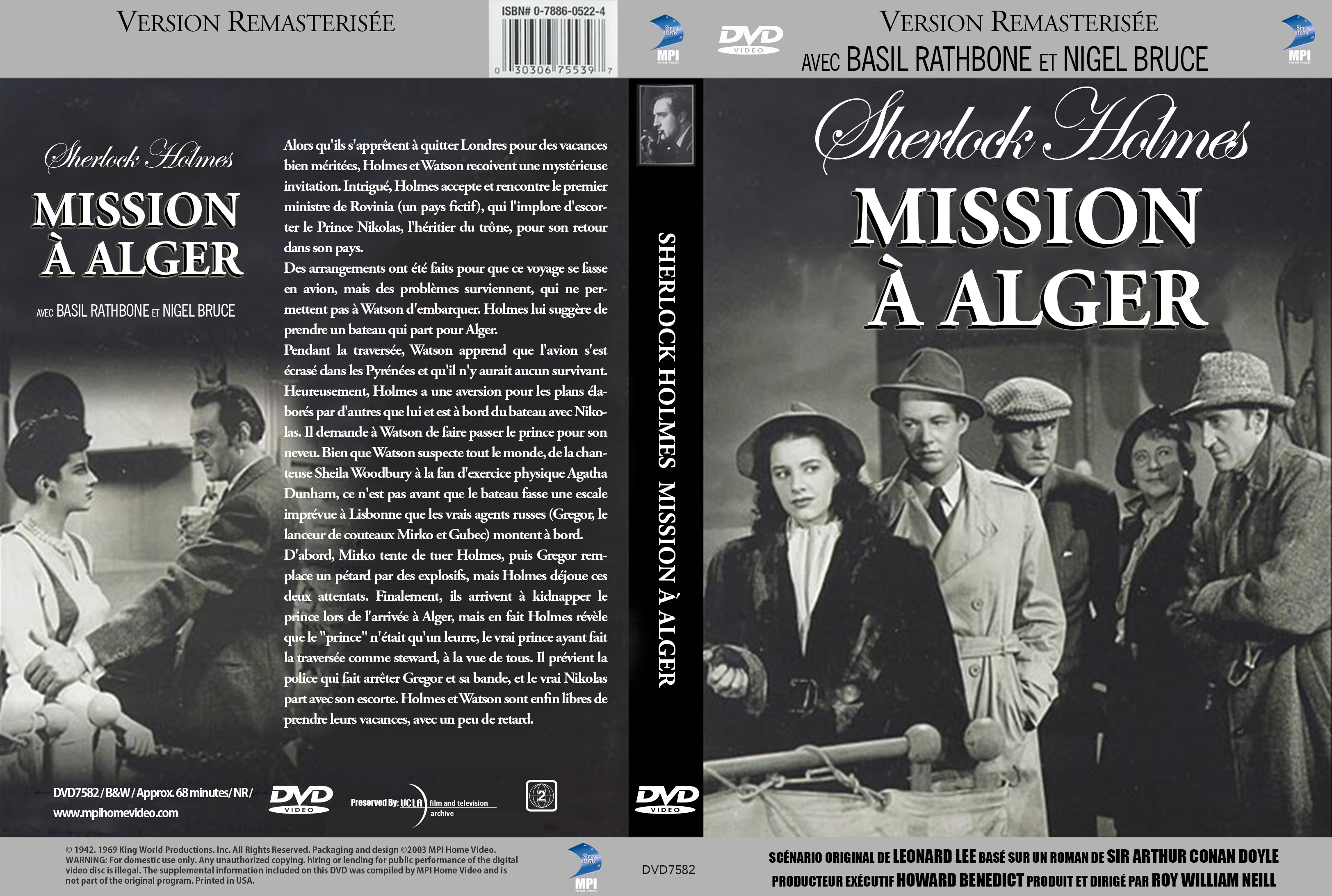 Jaquette DVD Sherlock Holmes Mission  Algers custom