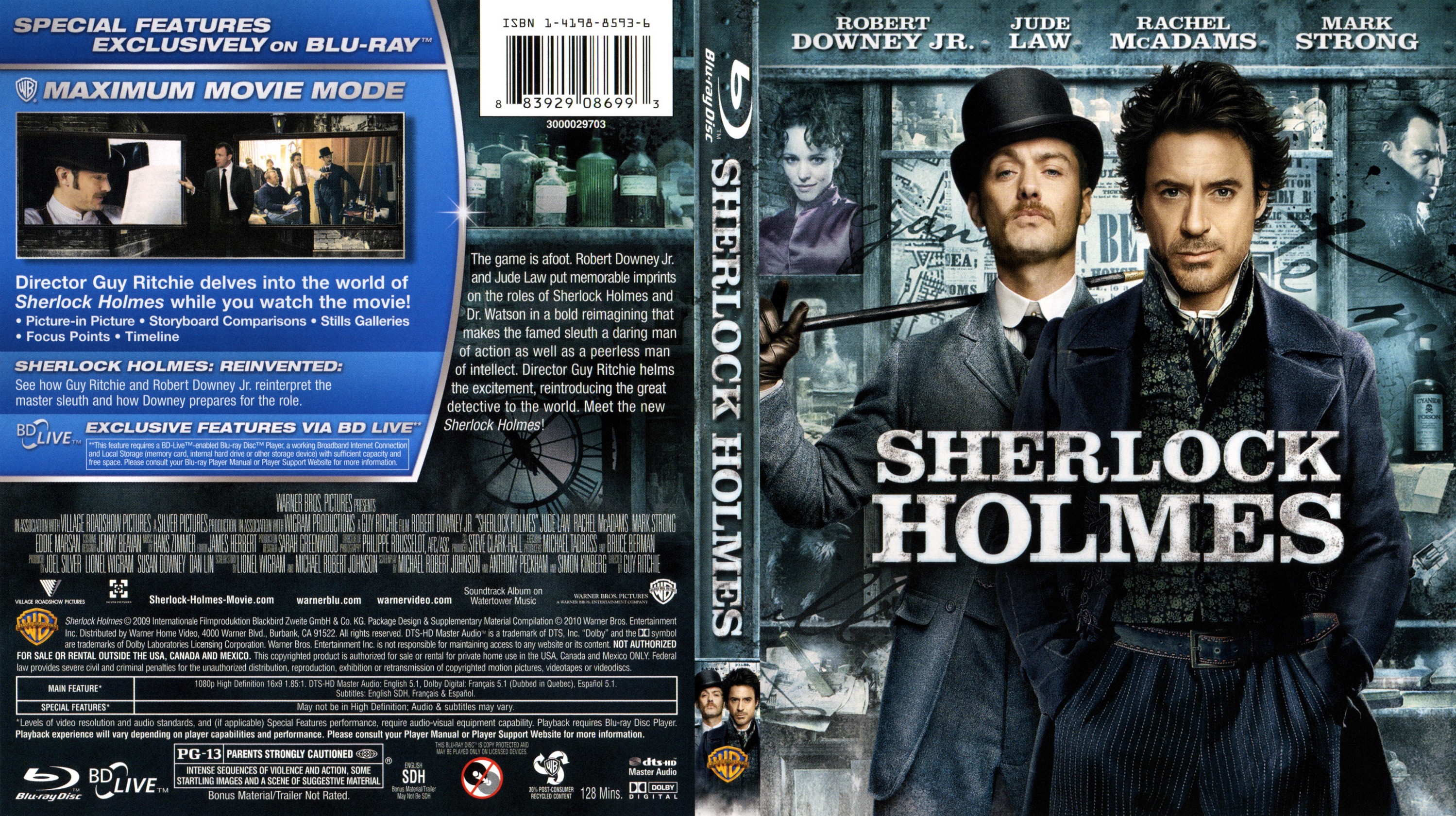 Jaquette DVD Sherlock Holmes Zone 1 (BLU-RAY)