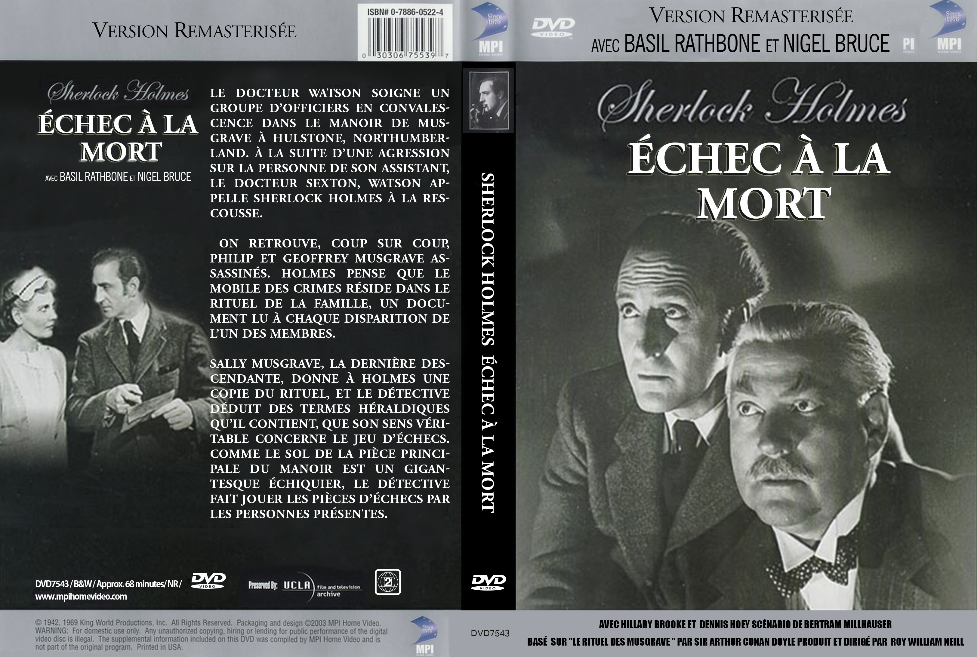 Jaquette DVD Sherlock Holmes - Echec  la mort custom