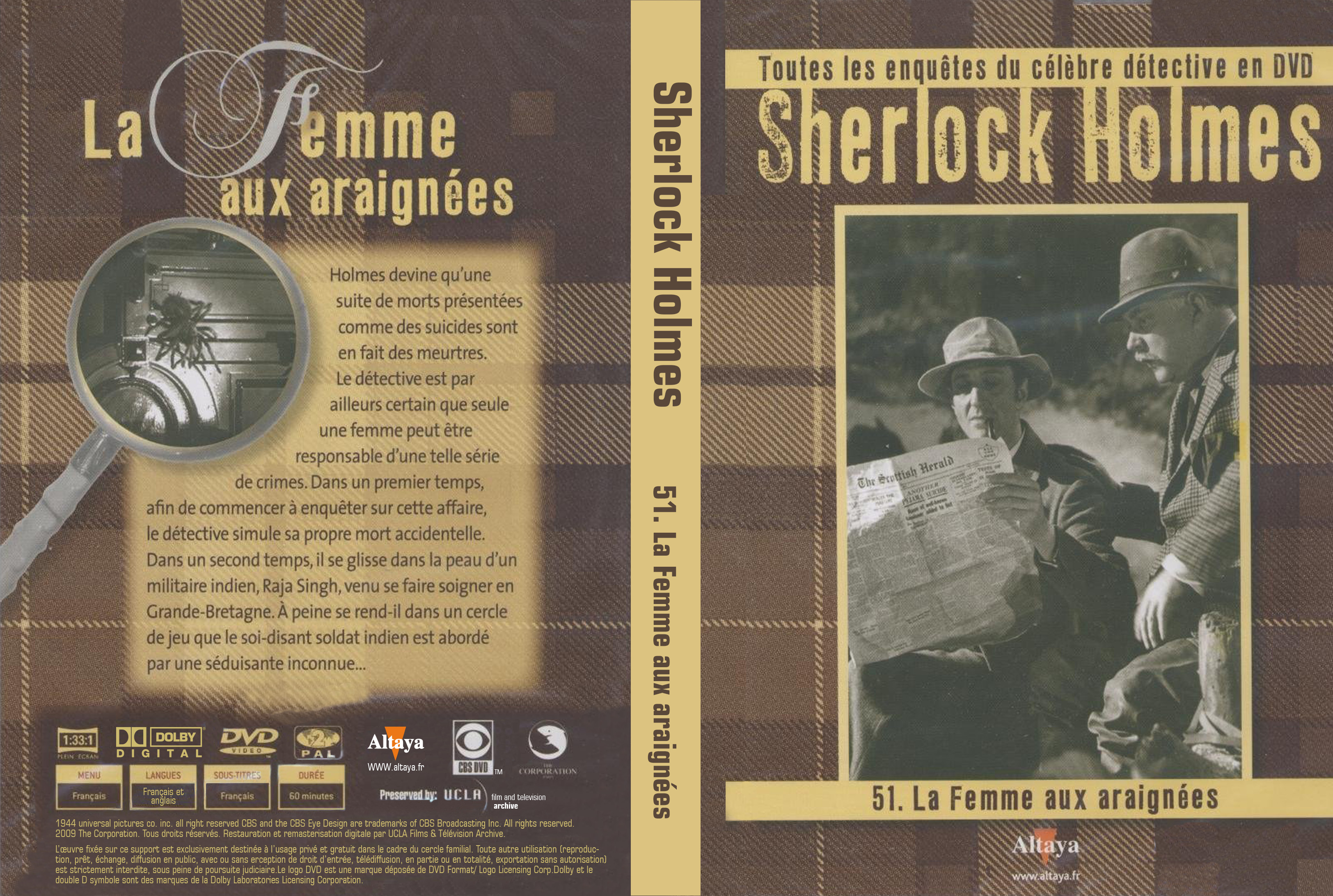 Jaquette DVD Sherlock Holmes - La femme aux araignes custom