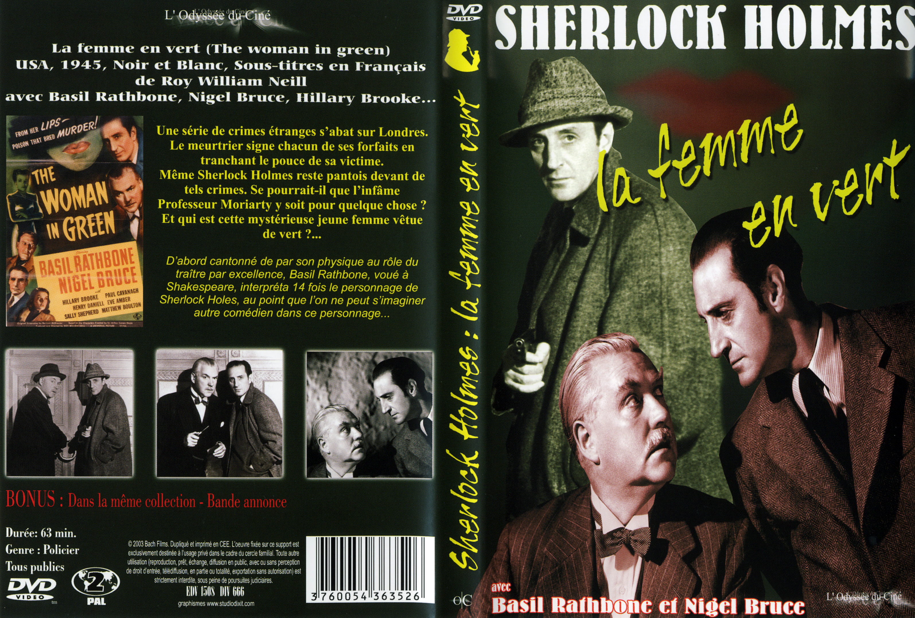 Jaquette DVD Sherlock Holmes - La femme en vert