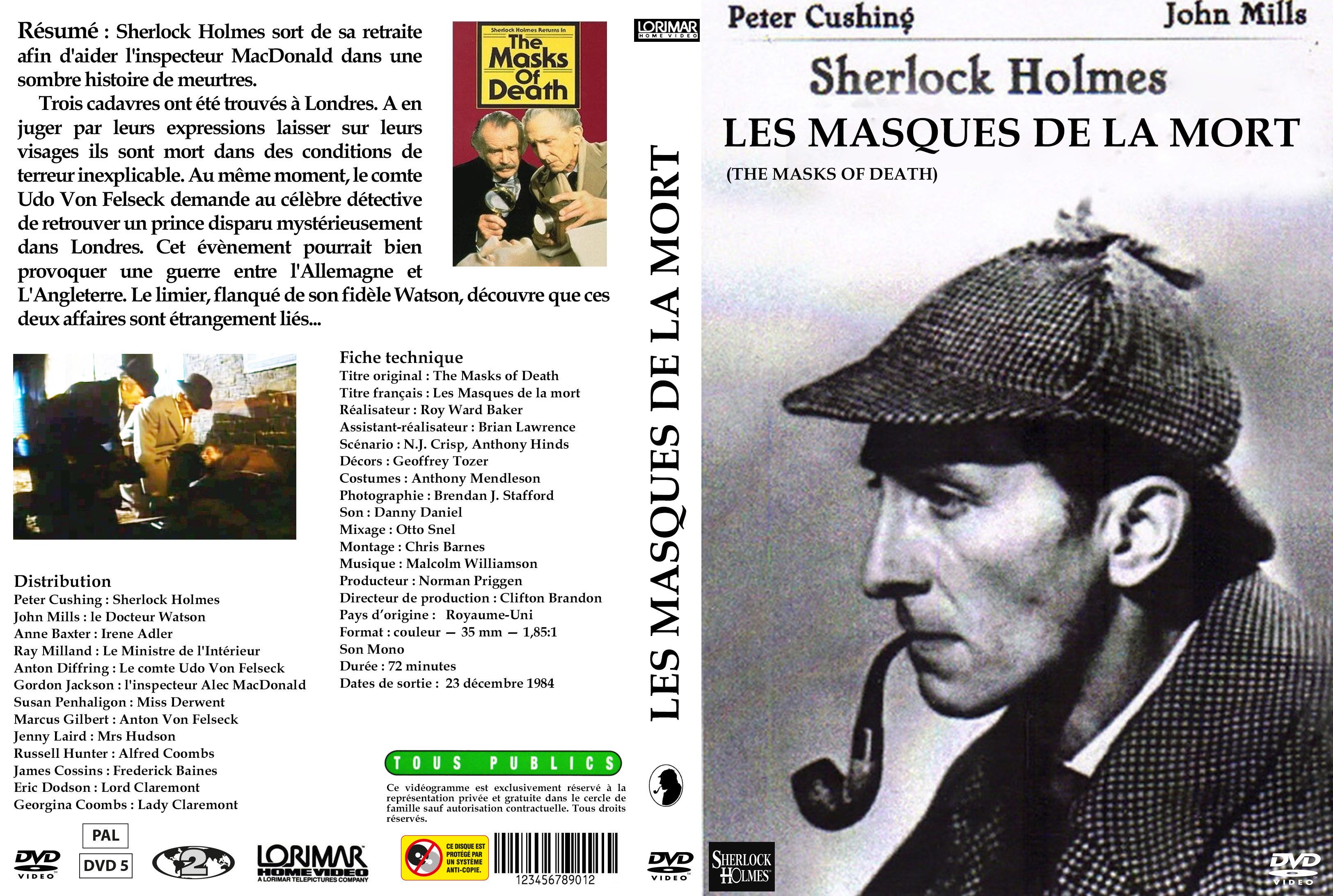 Jaquette DVD Sherlock Holmes les masques de la mort custom