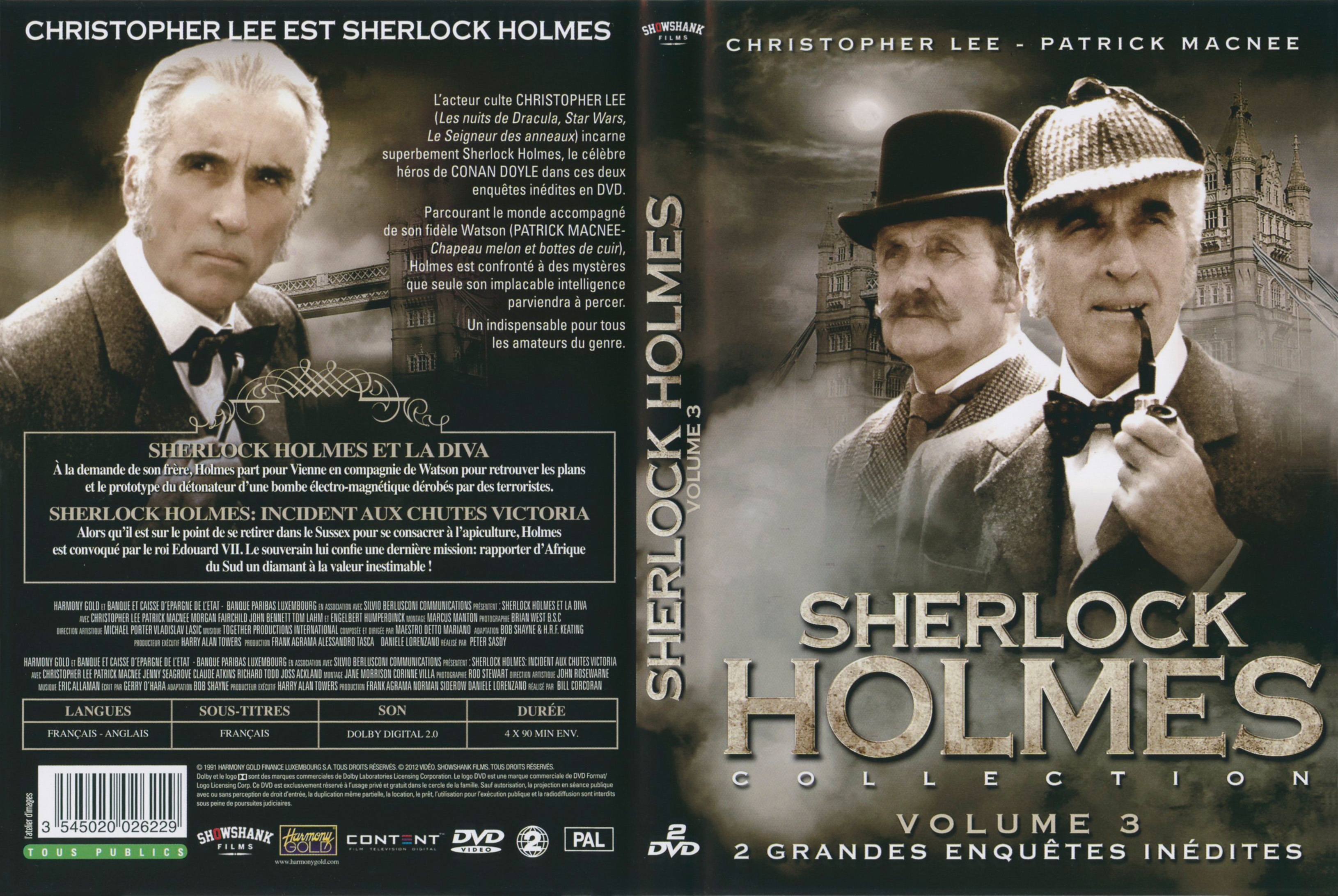 Jaquette DVD Sherlock Holmes vol 03 - Sherlock Holmes et la diva - Incident aux chutes Victoria