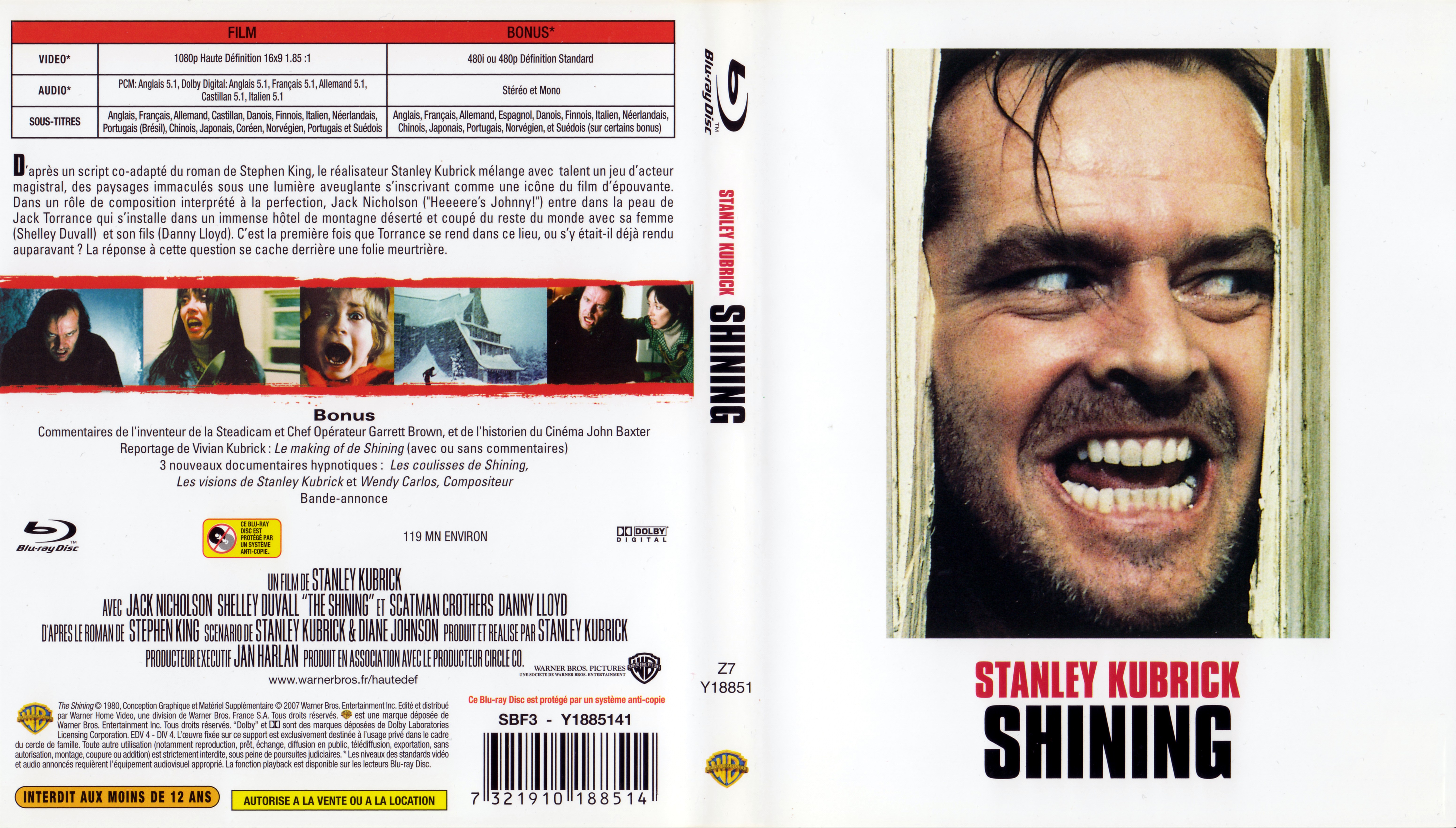 Jaquette DVD Shining (BLU-RAY)