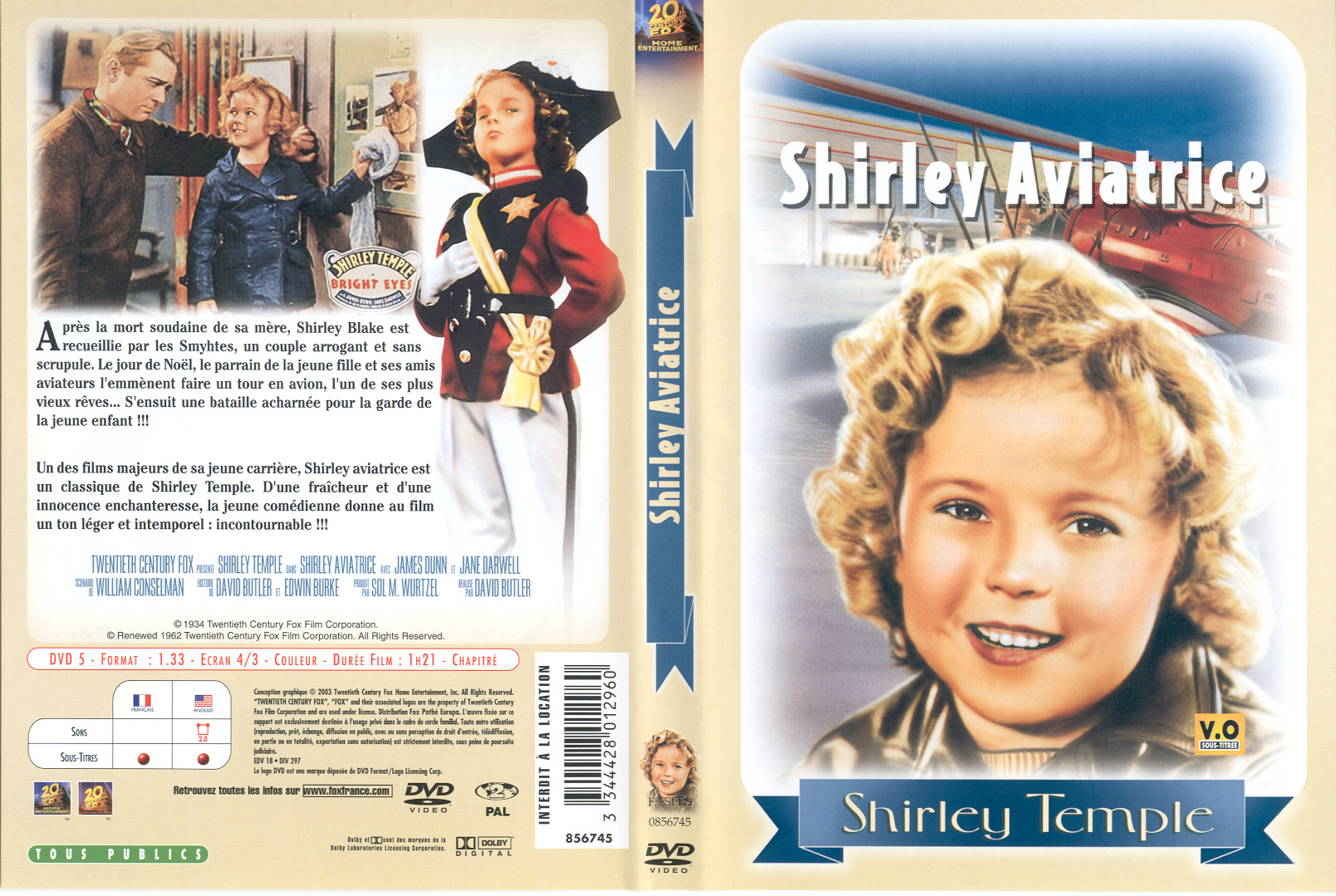 Jaquette DVD Shirley Aviatrice