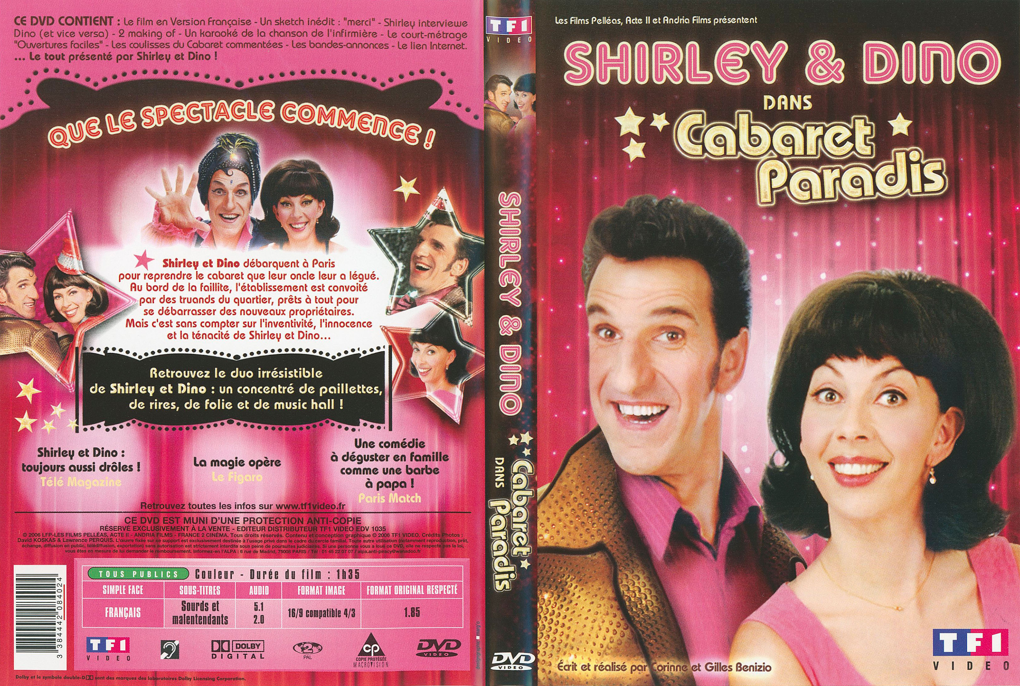 Jaquette DVD Shirley et Dino dans cabaret paradis