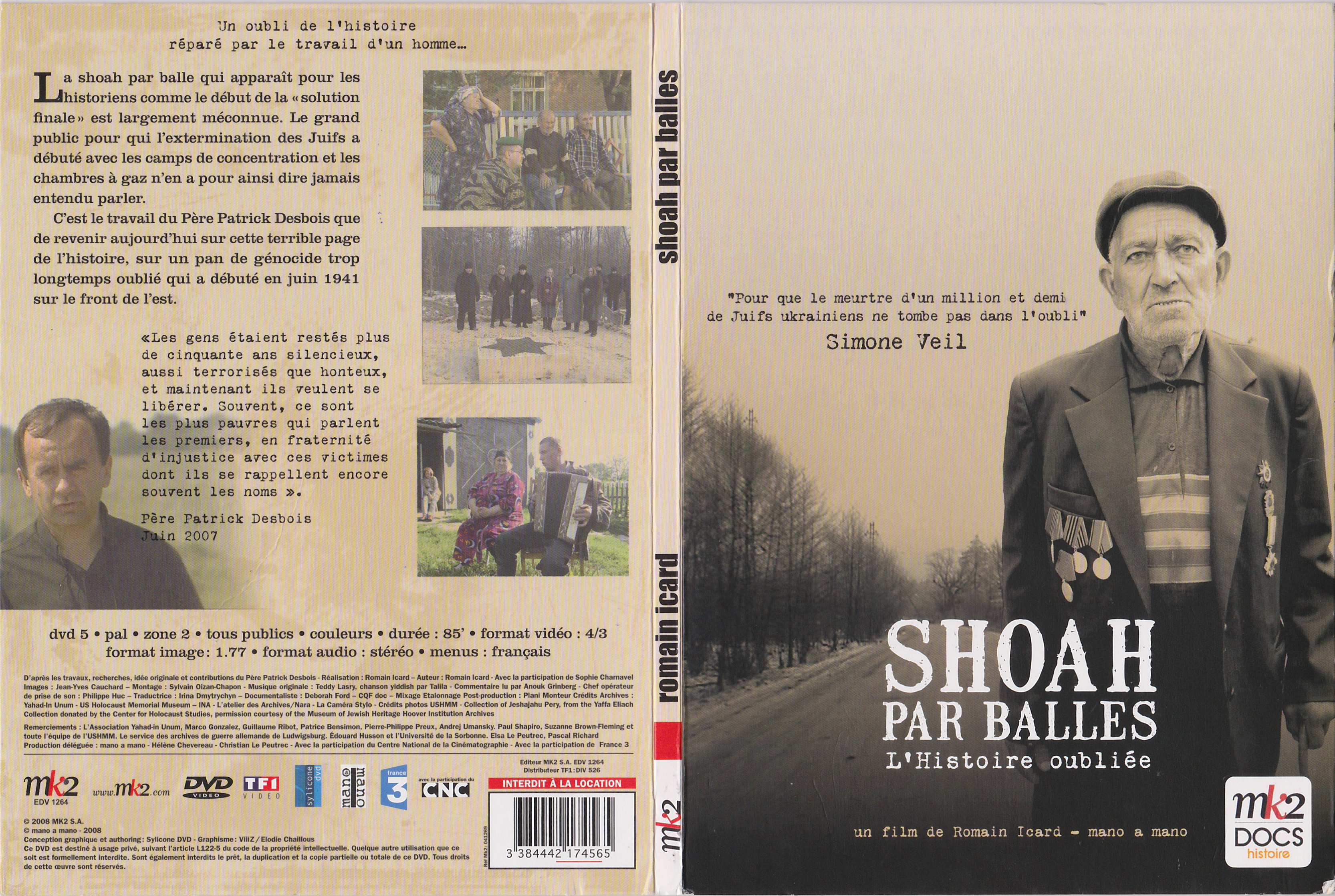 Jaquette DVD Shoah par balles