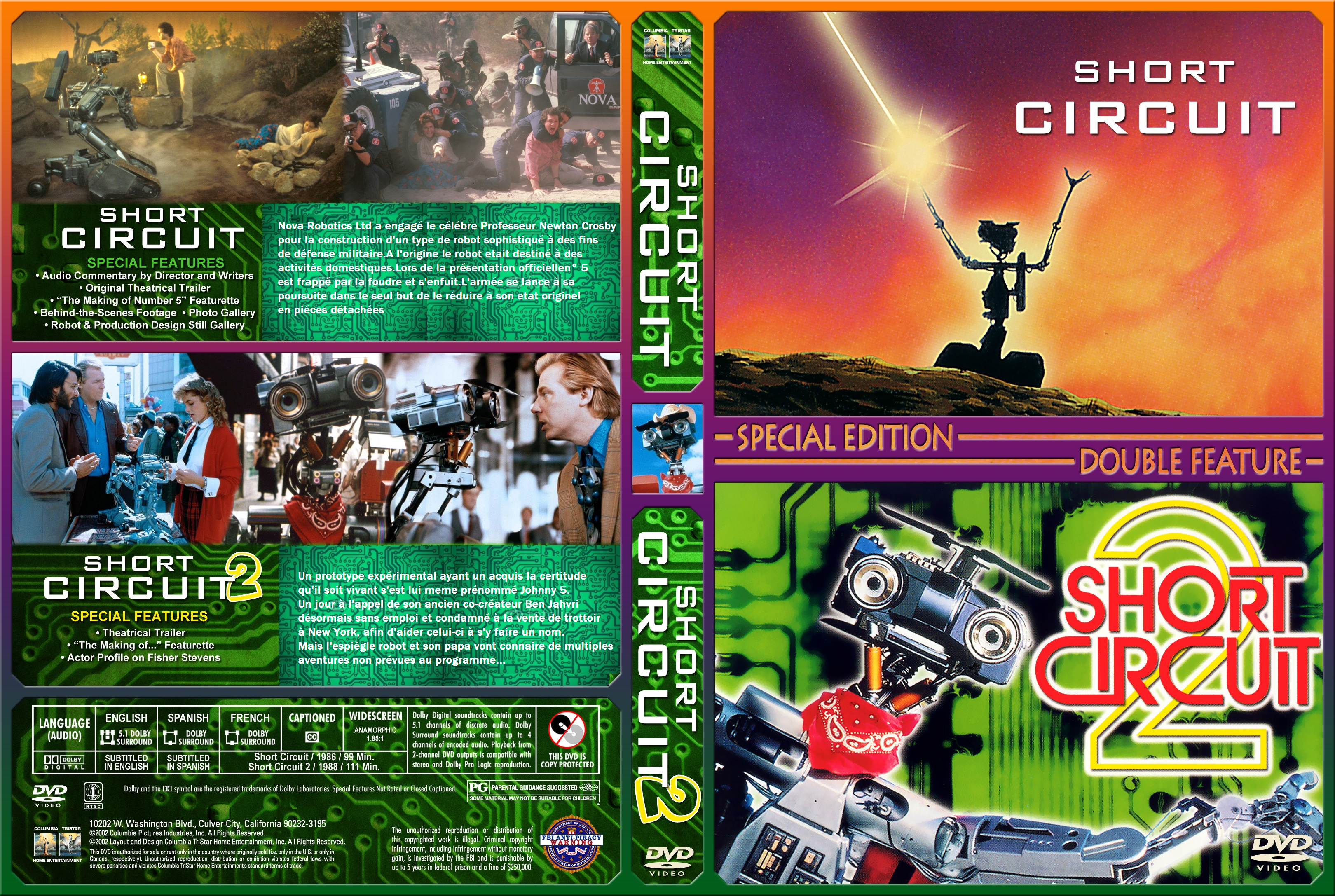 Jaquette DVD Short Circuit 1 & 2 custom