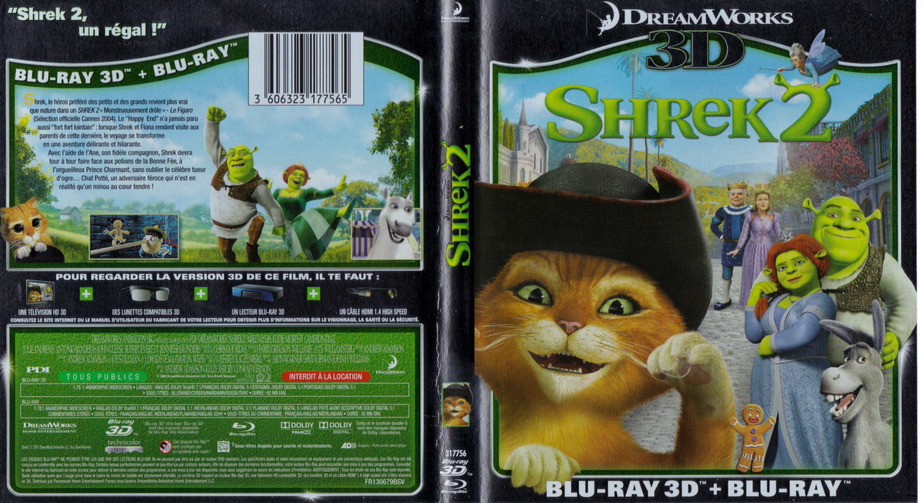 Jaquette DVD Shrek 2 3D (BLU-RAY)