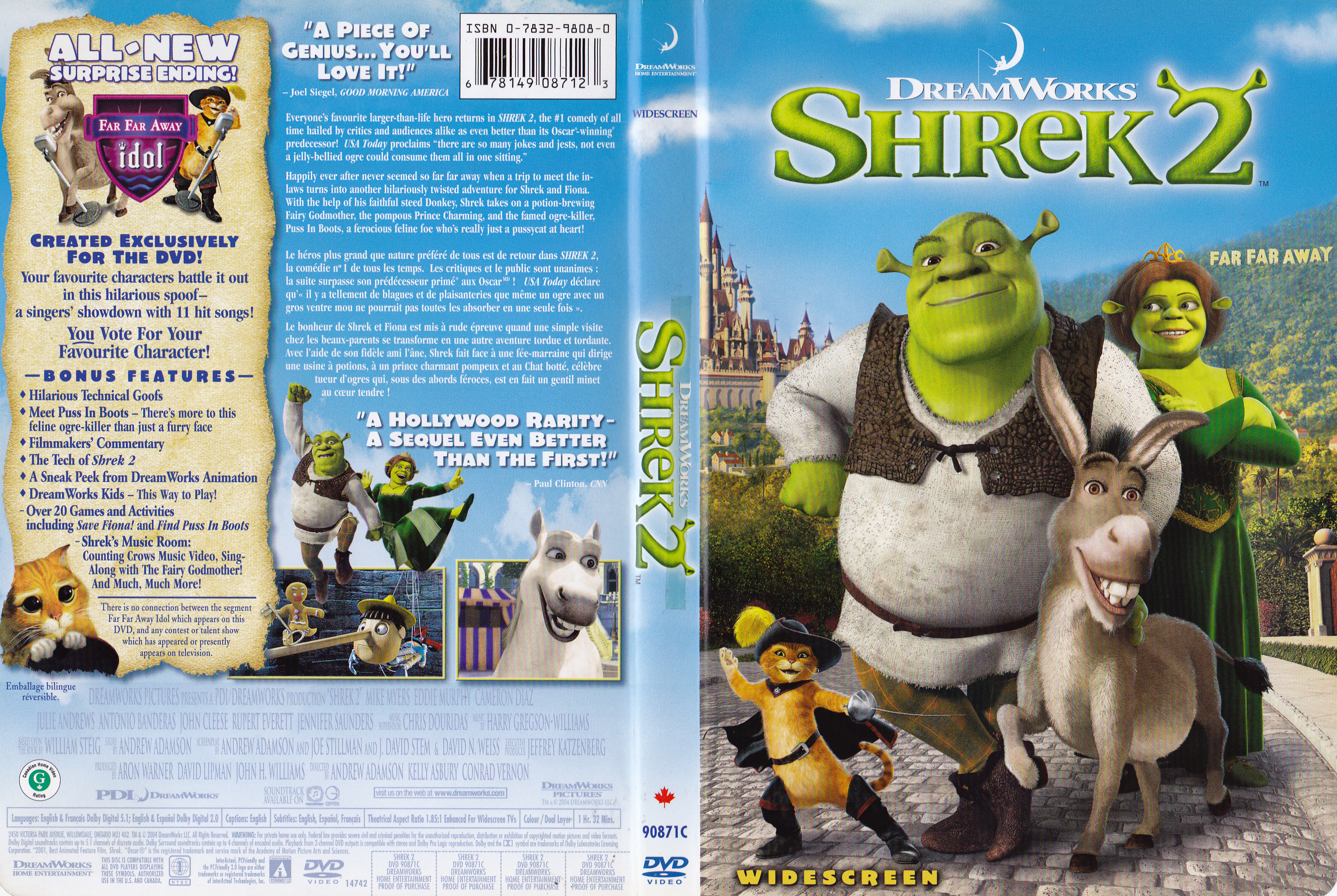 Jaquette DVD Shrek 2 (Canadienne)