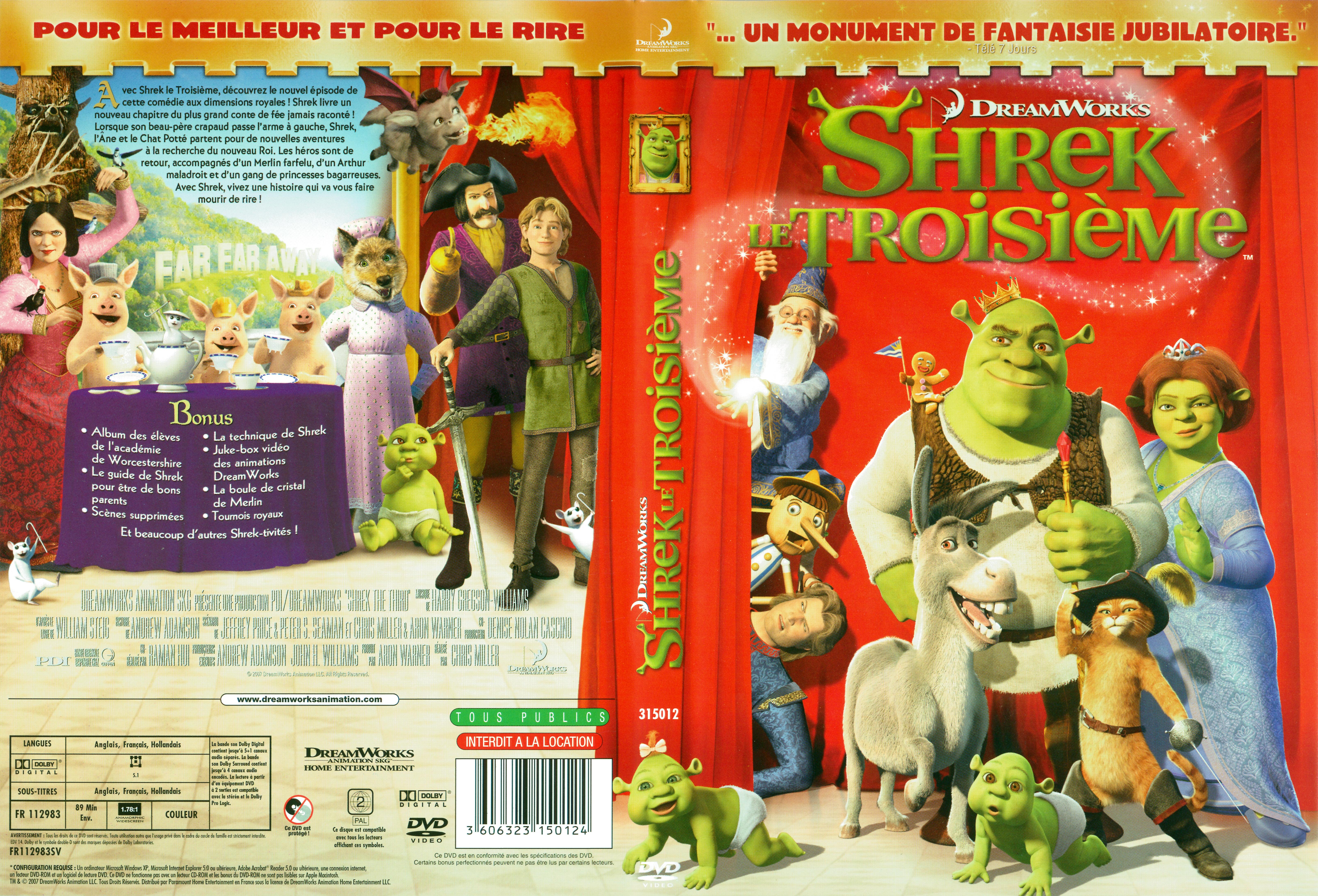 Jaquette DVD Shrek 3