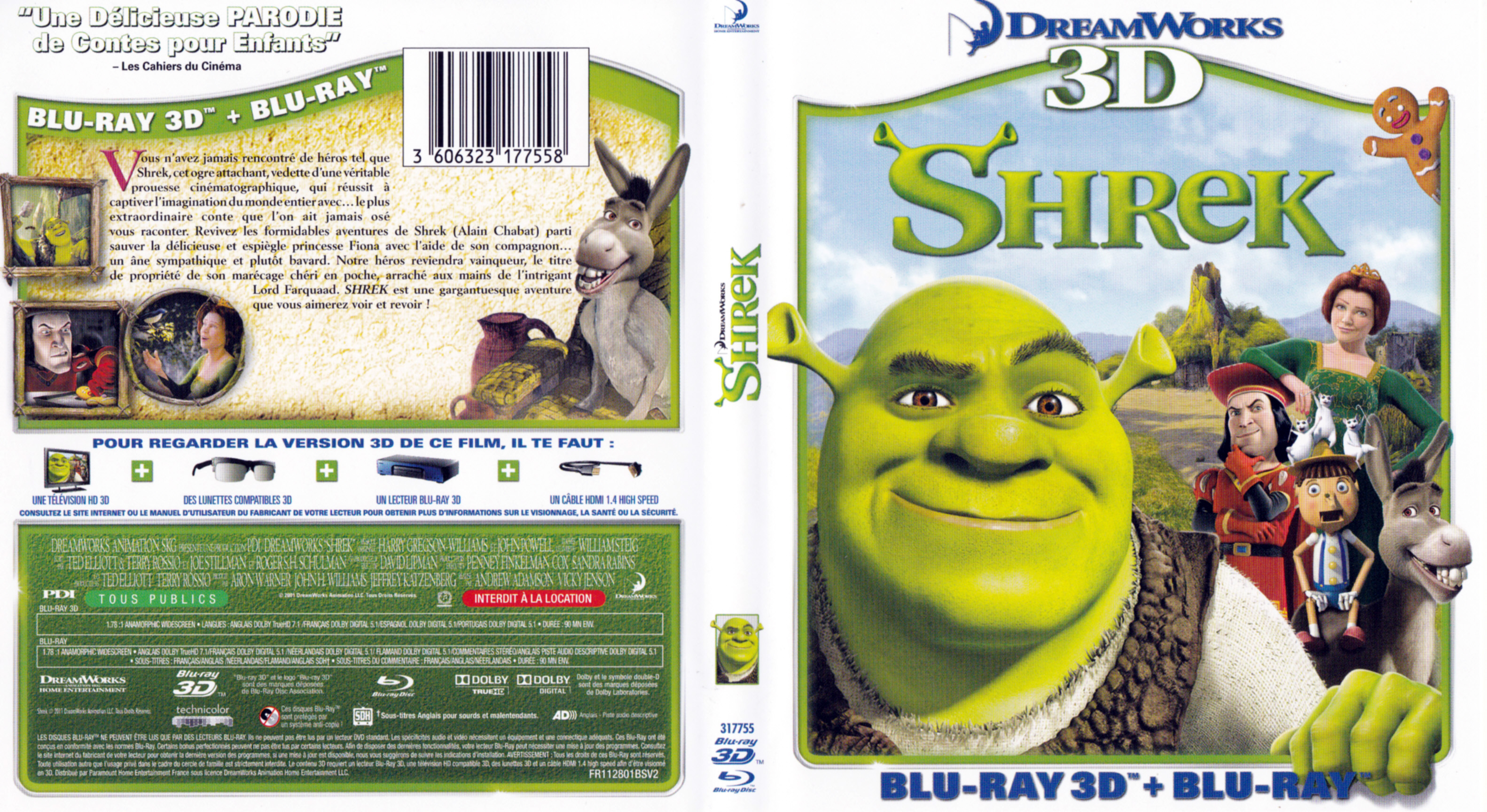 Jaquette DVD Shrek 3D (BLU-RAY)