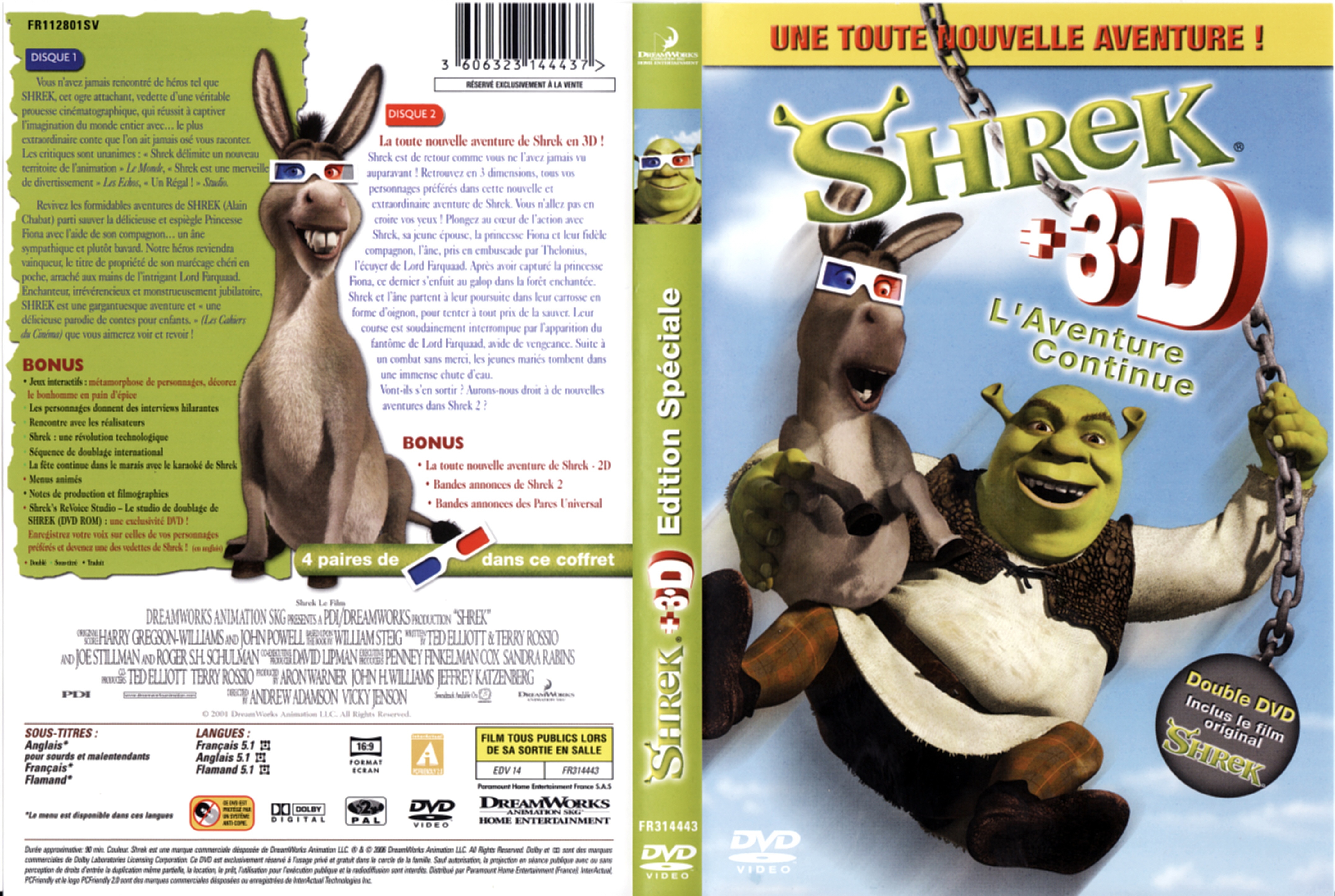 Jaquette DVD Shrek 3D v2
