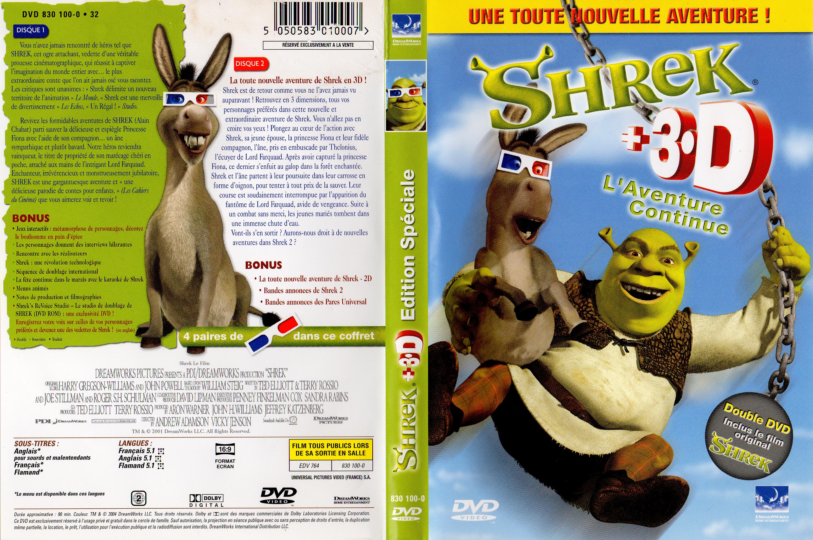 Jaquette DVD Shrek 3D v3